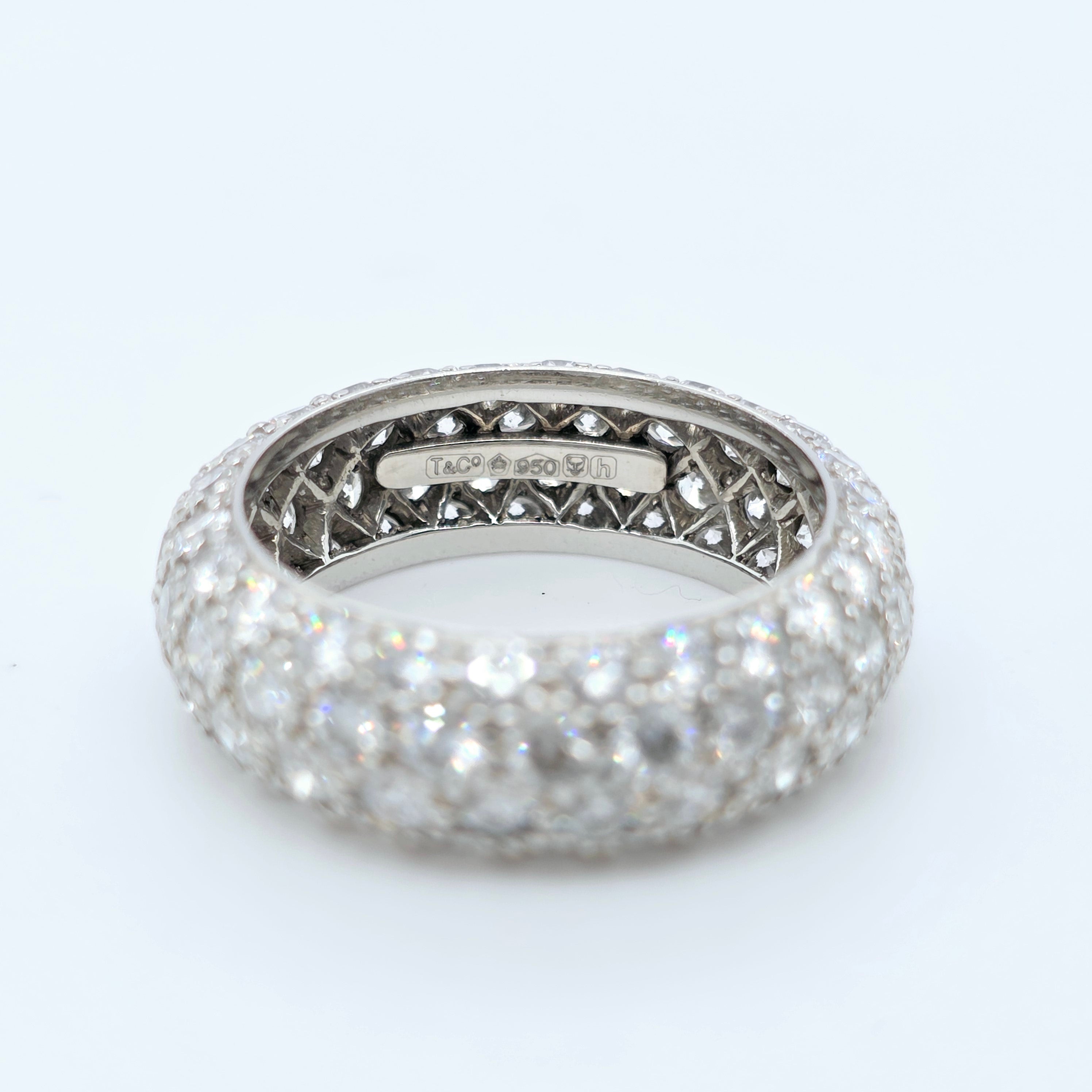 Tiffany & Co. Etoile 4 Row Diamond Platinum Band