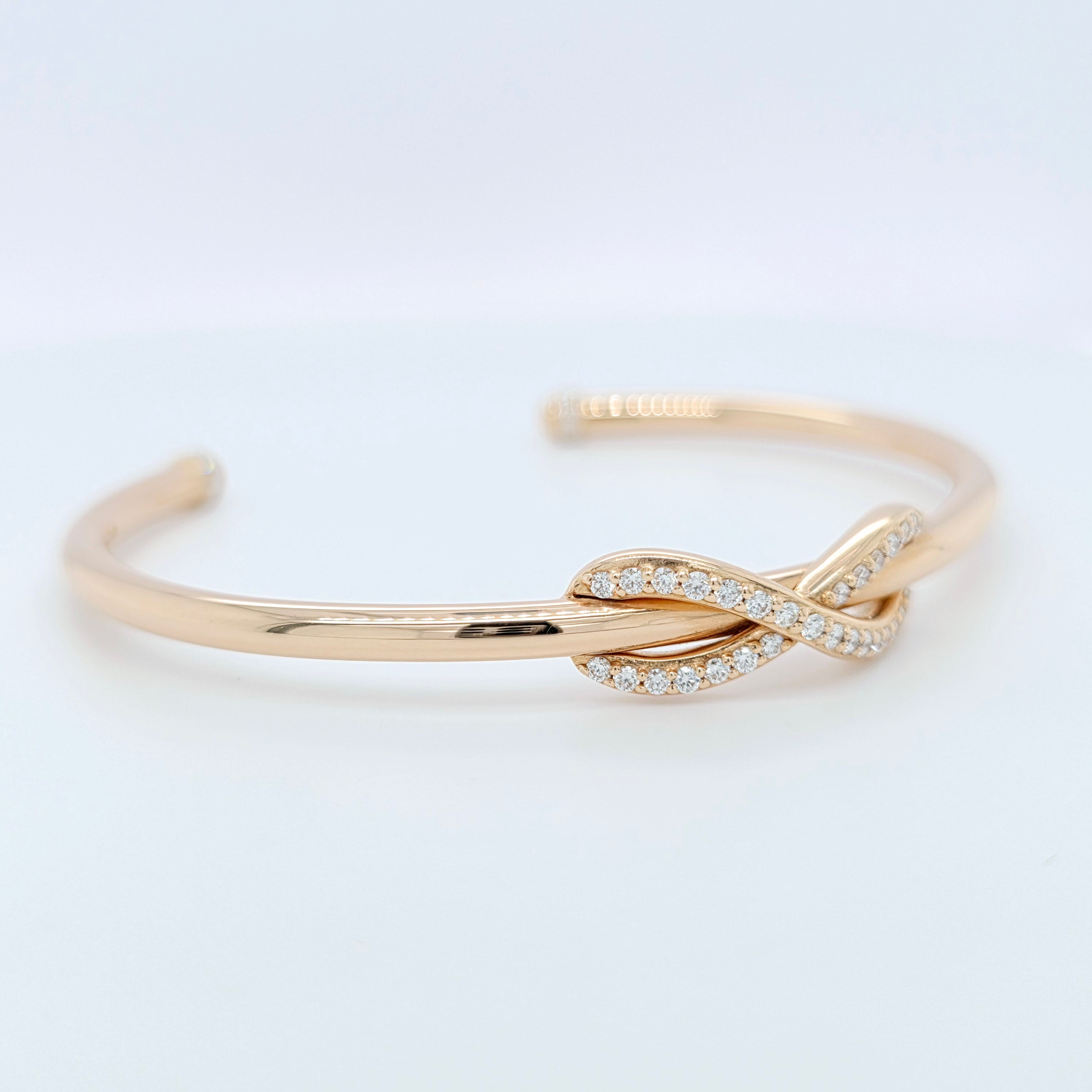 Tiffany & Co. Rose Gold And Diamond Infinity Cuff Bangle, Medium