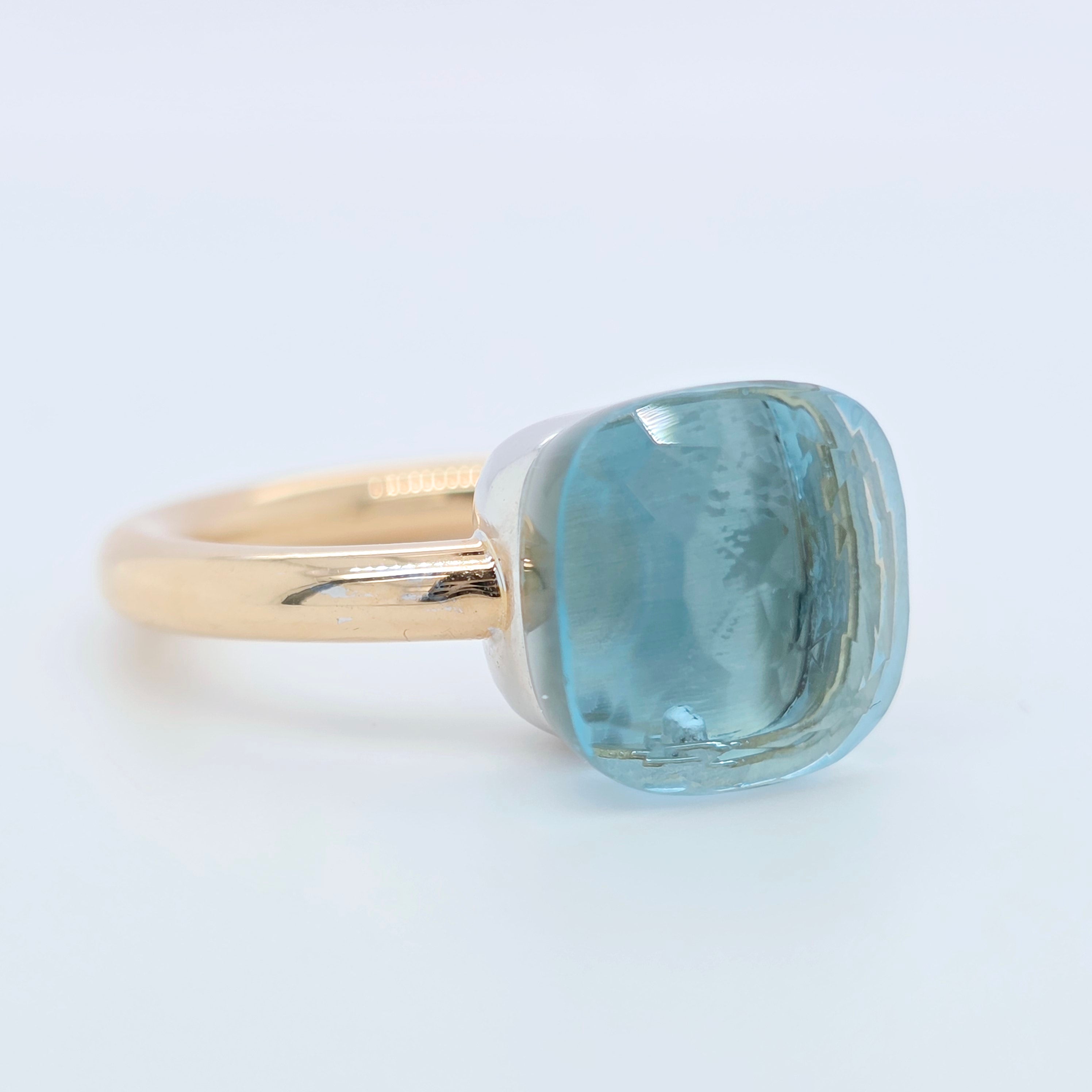Pre-Owned Pomellato Nudo Classic Ring – 9ct Blue Topaz in 18K Rose & White Gold