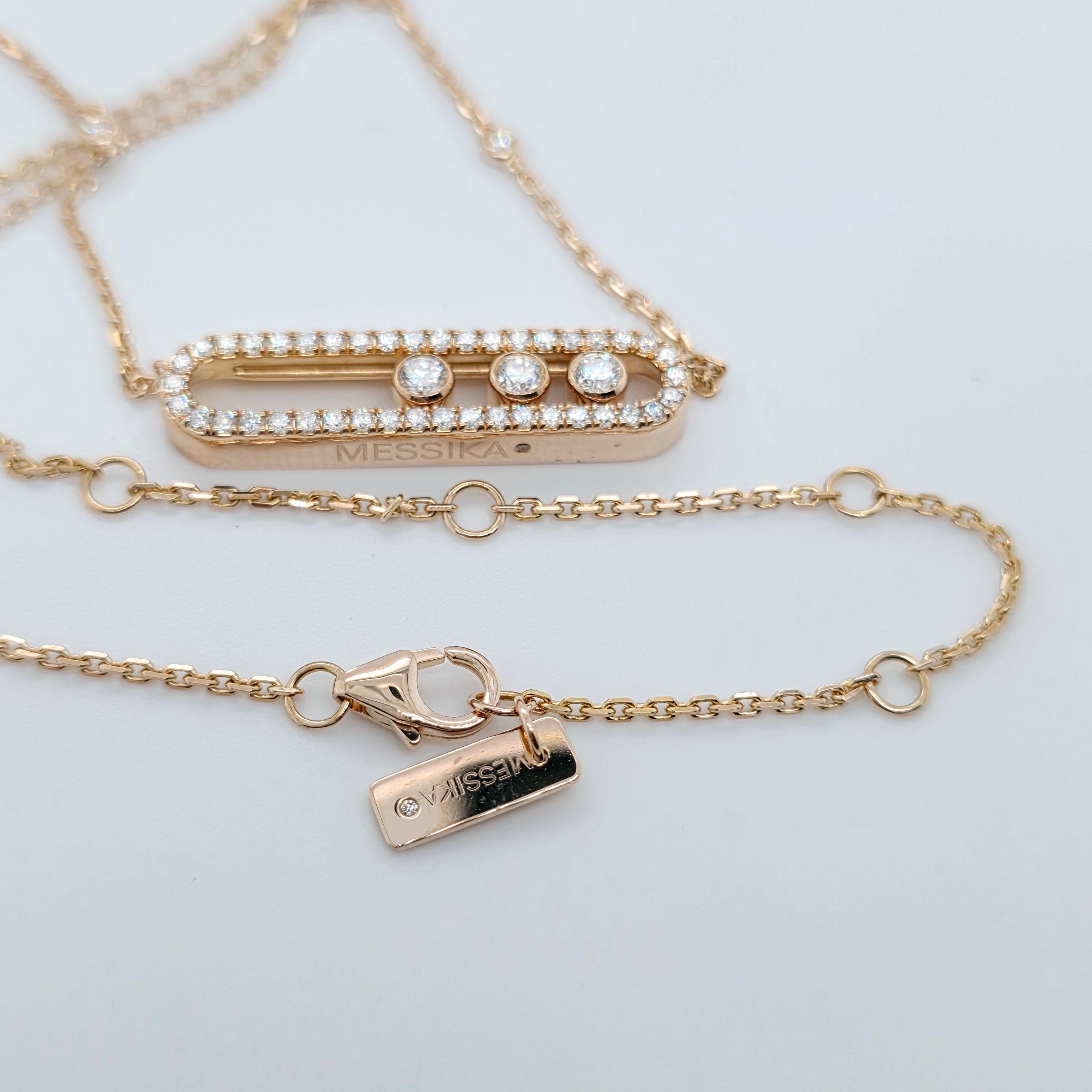 Messika Move Diamond Pave Necklace, Totals 0.65ct, 18ct Rose Gold, 17 Inches