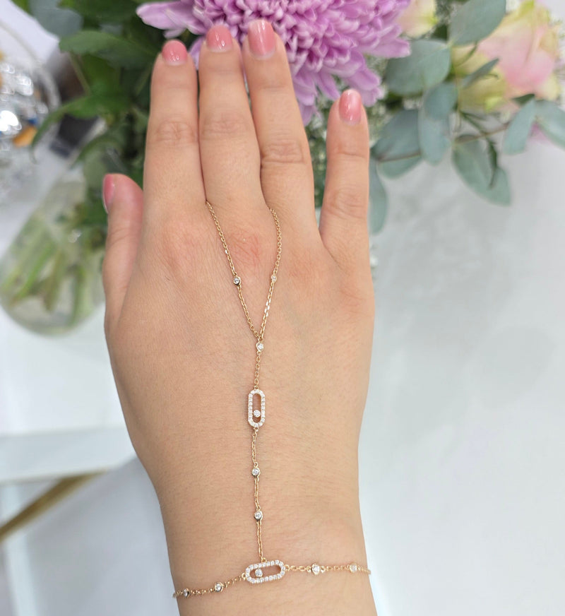 Messika Move Uno Diamond Hand Bracelet, 0.35ct, 18ct Rose Gold, 7 Inches