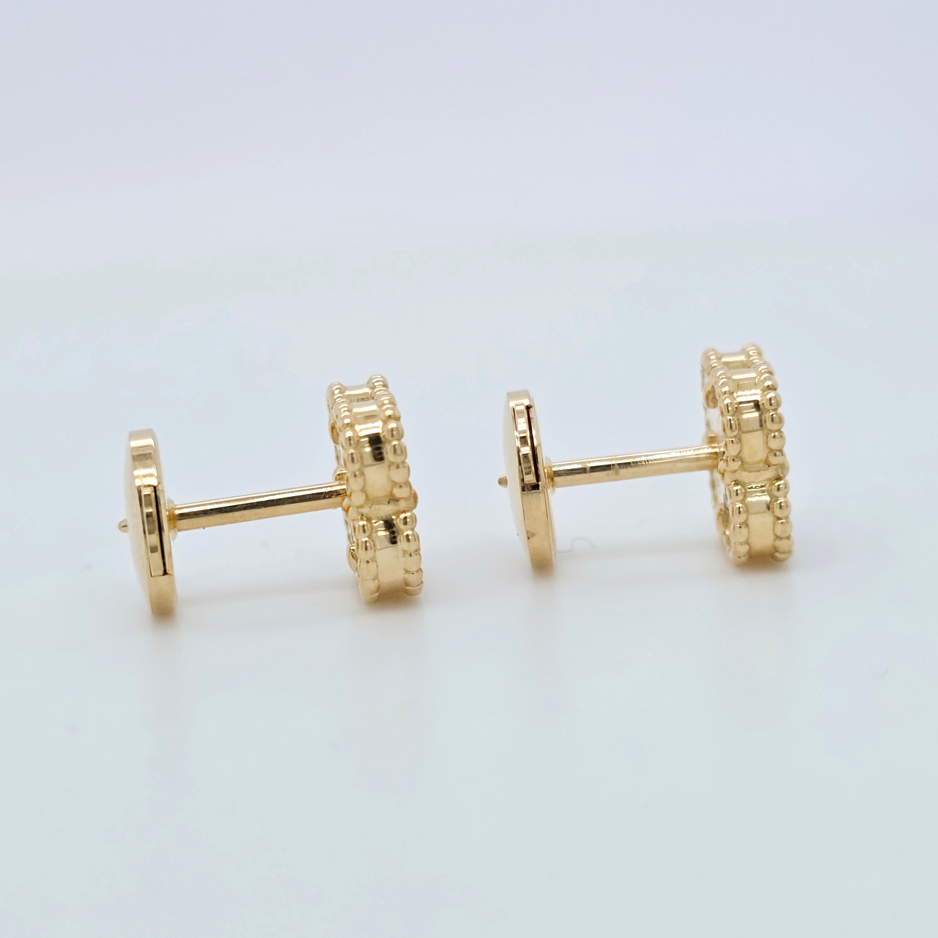 Van Cleef & Arpels Mother of Pearl Sweet Alhambra Earrings, 18ct Yellow Gold