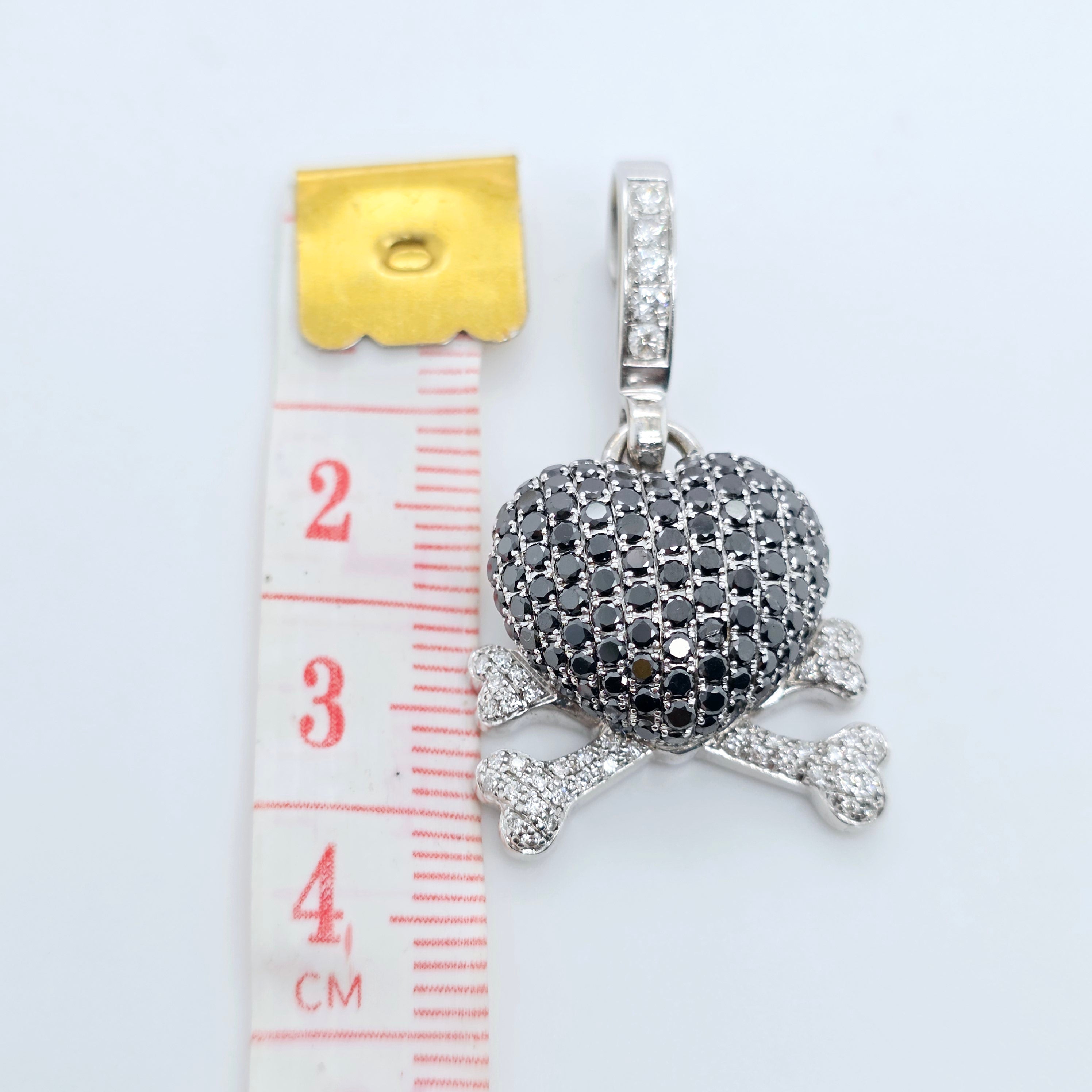 Theo Fennell Heart and Crossbones Diamond Charm, 18ct White Gold