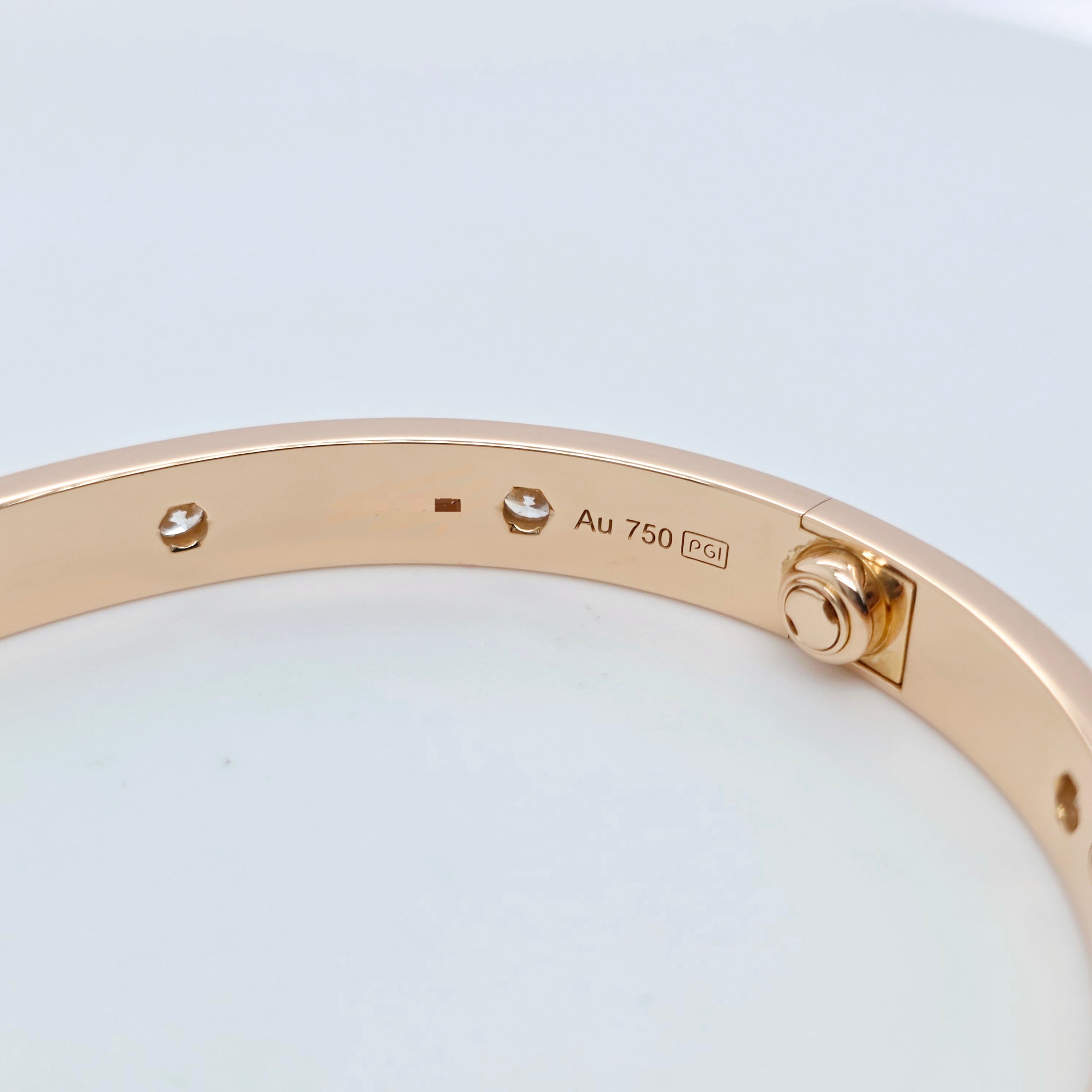 Cartier Love Bracelet, Classic Model, 10 Diamonds, 18ct Rose Gold, Size 17, Box