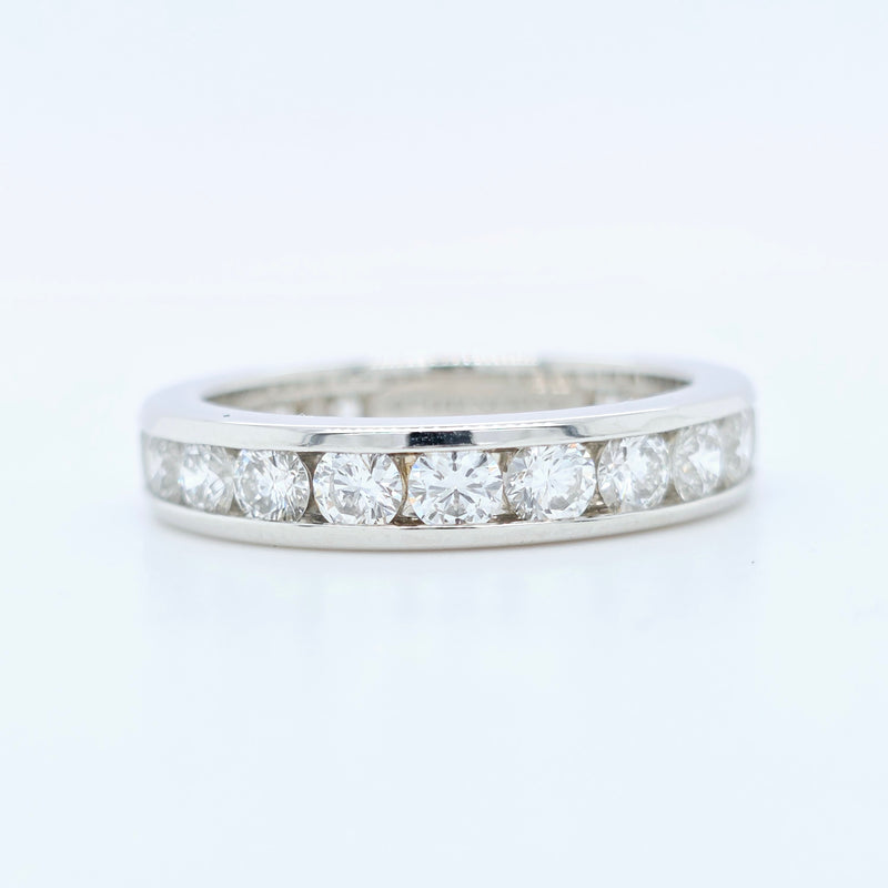 Tiffany & Co. Round Cut Diamond Full Eternity Band, Platinum, 4mm, Size M, Box