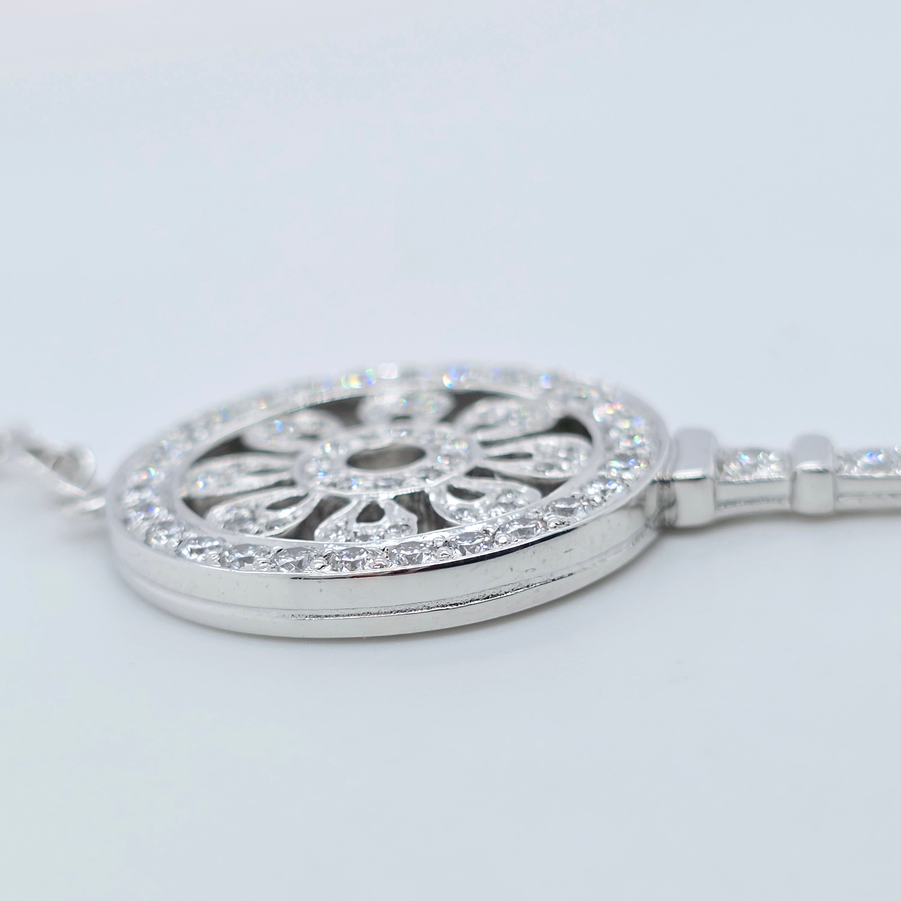 Tiffany & Co. Petals Key Pendant, Platinum, 2.25 Inches Long, Box