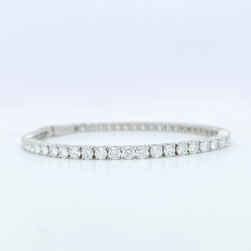 Boodles Round Brilliant Cut Diamond Line Bracelet, 7.80cts,Platinum, 7.5 Inches