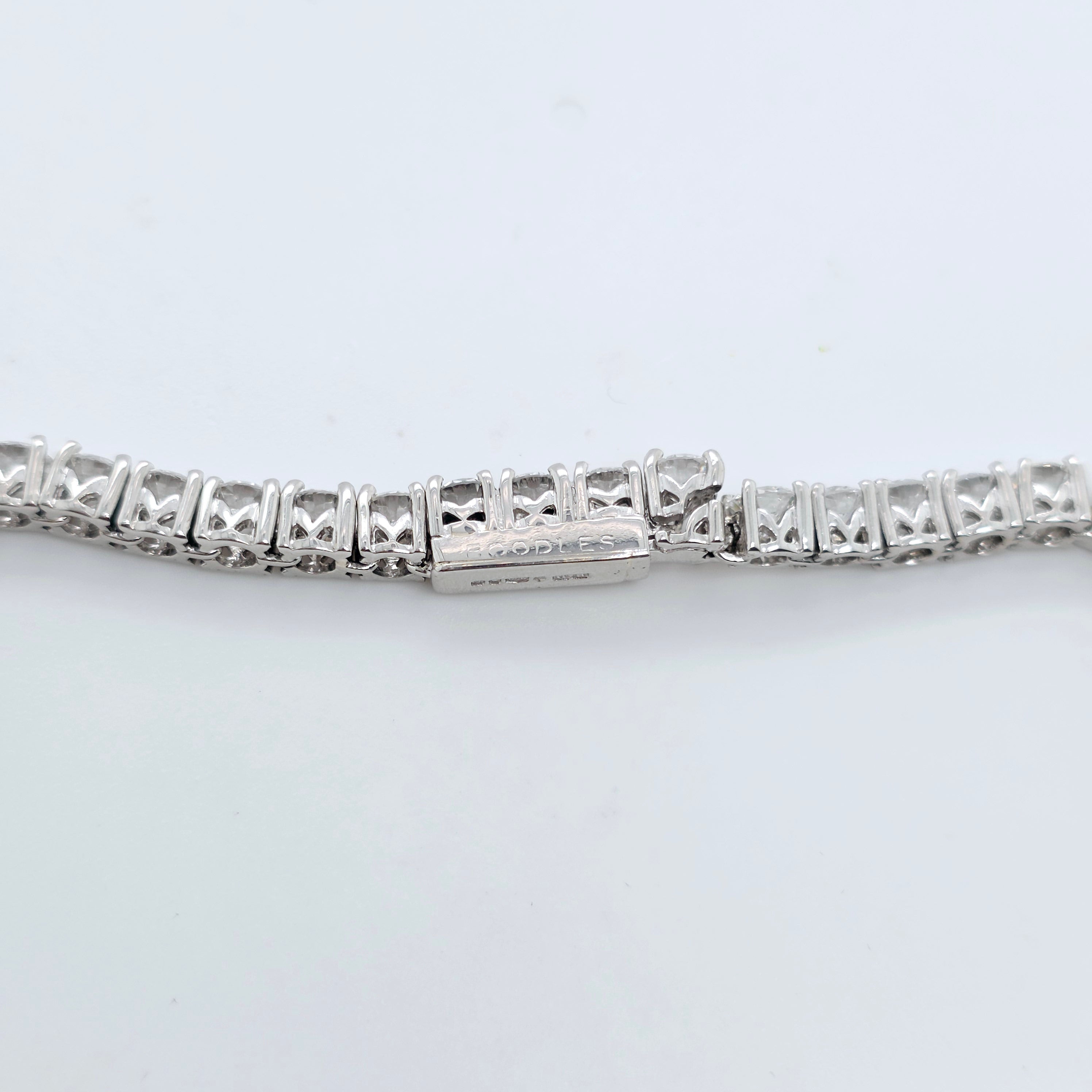Boodles Round Brilliant Cut Diamond Line Bracelet, 7.80cts,Platinum, 7.5 Inches Chloe's Jewellers