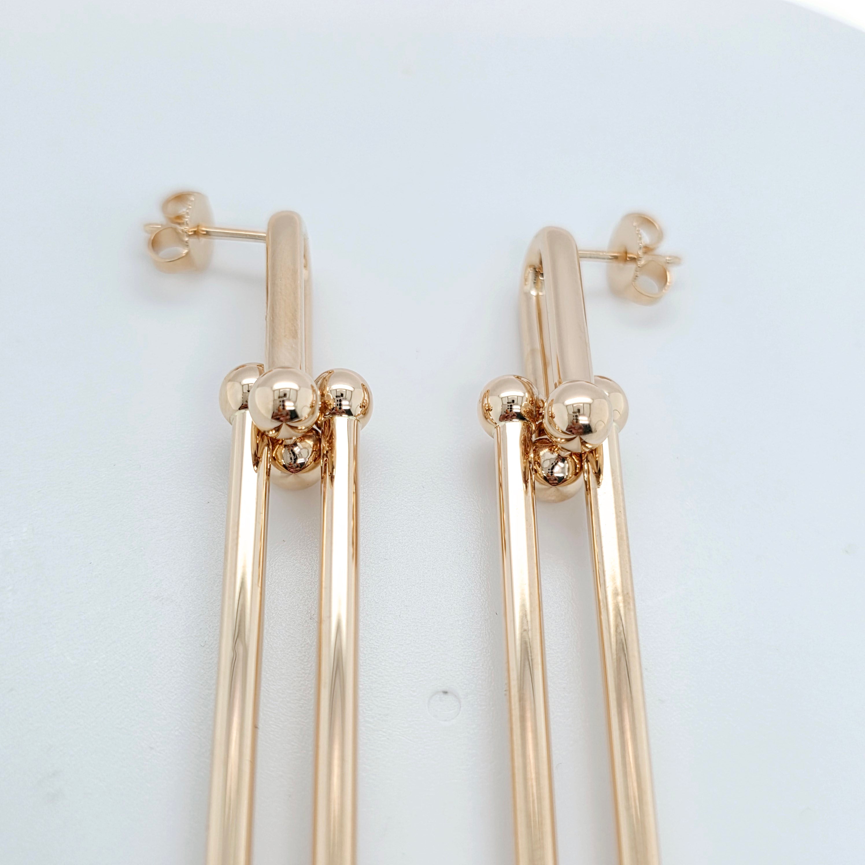 Tiffany & Co. HardWear Earrings, 3'' Double Long Link Earrings, 18ct Rose Gold