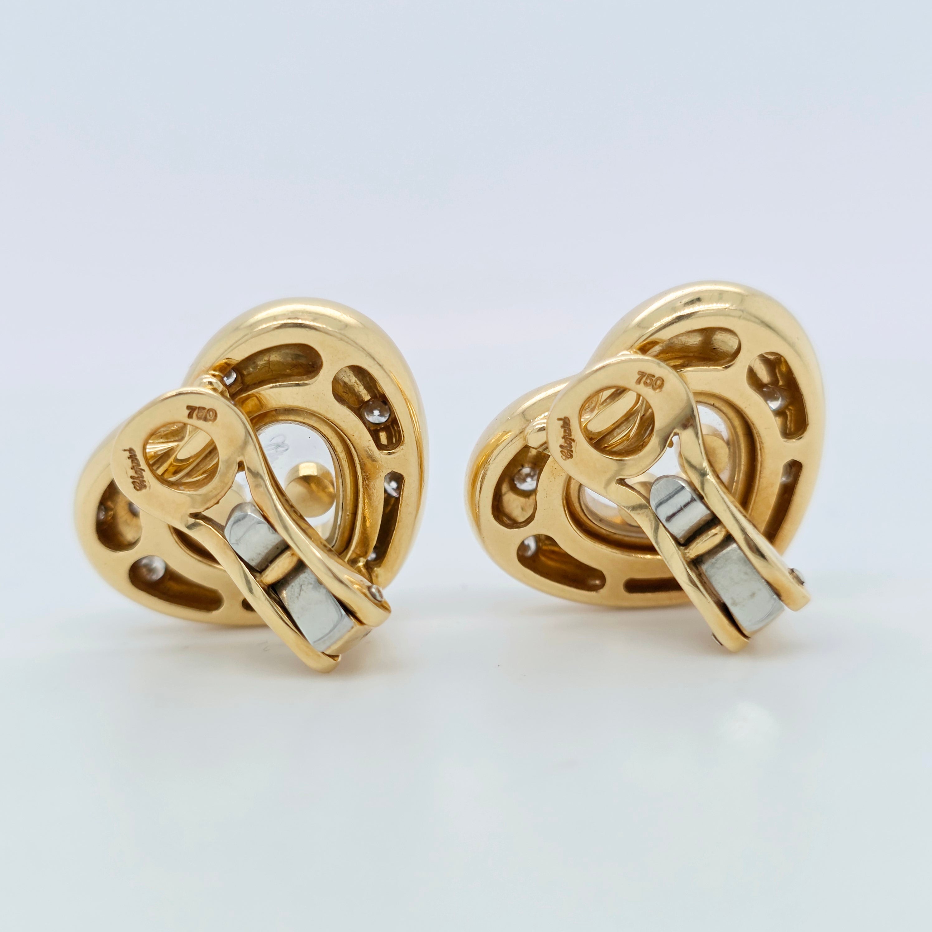 Chopard “Happy Diamonds” Heart Shape Earrings, 18ct Yellow Gold, Clip On