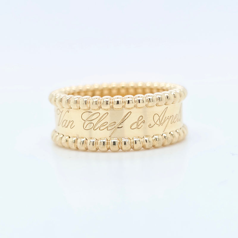 Van Cleef & Arpels Perlee Signature Ring, 18ct Yellow Gold, Size 53/ M 1/2