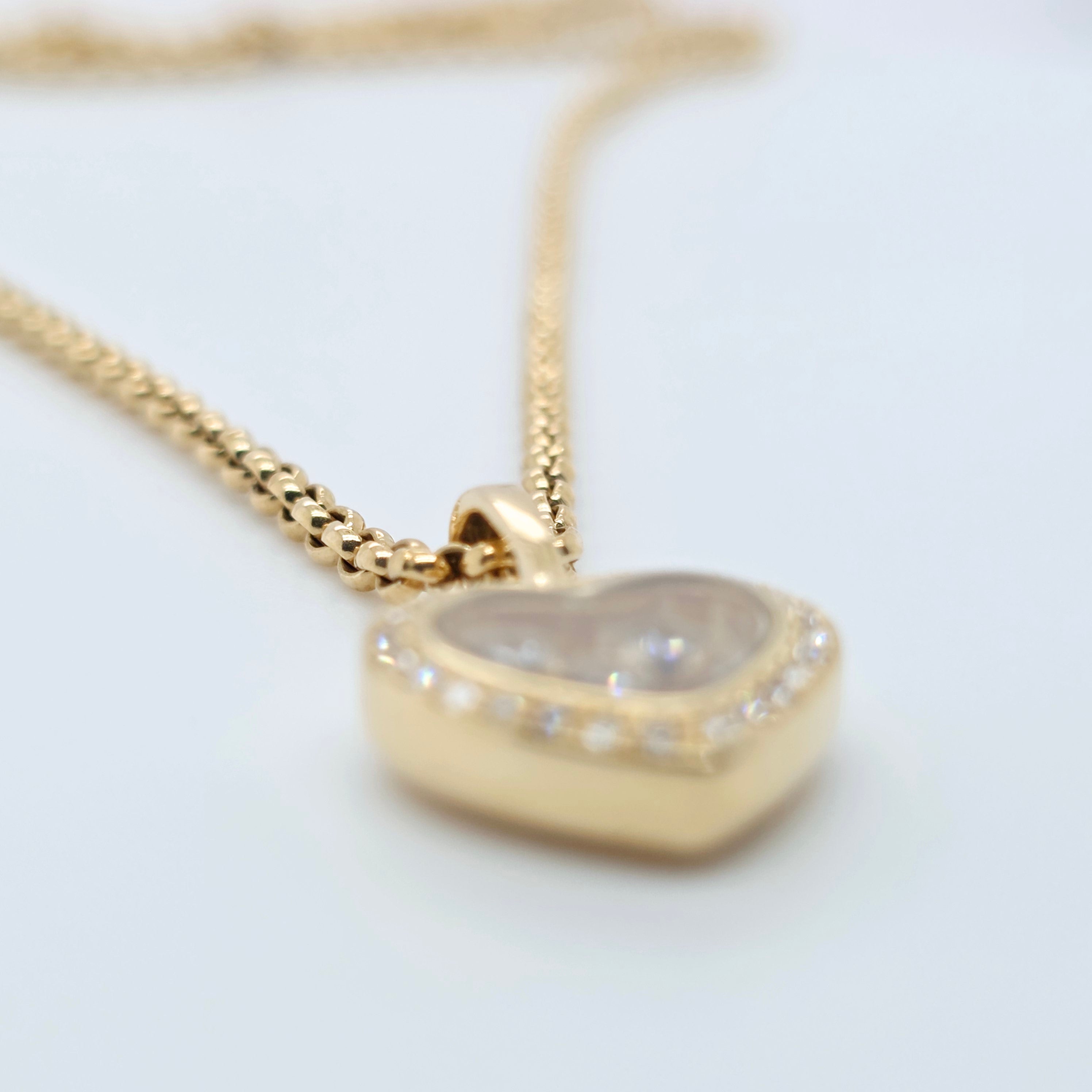 Chopard Happy Diamond Heart Icon Pendant, 18ct Yellow Gold, 16.5 inches