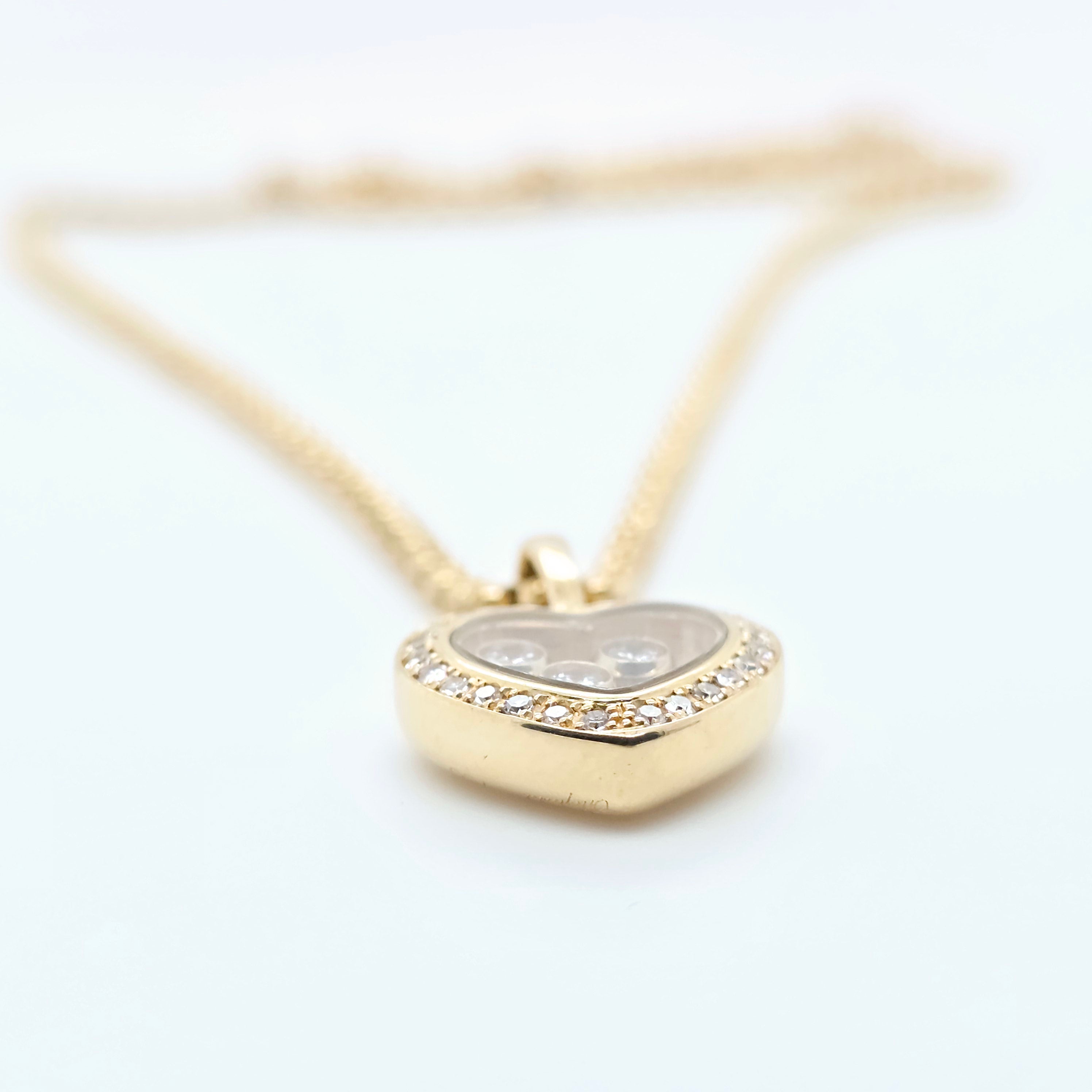 Chopard Happy Diamond Heart Icon Pendant, 18ct Yellow Gold, 16.5 inches