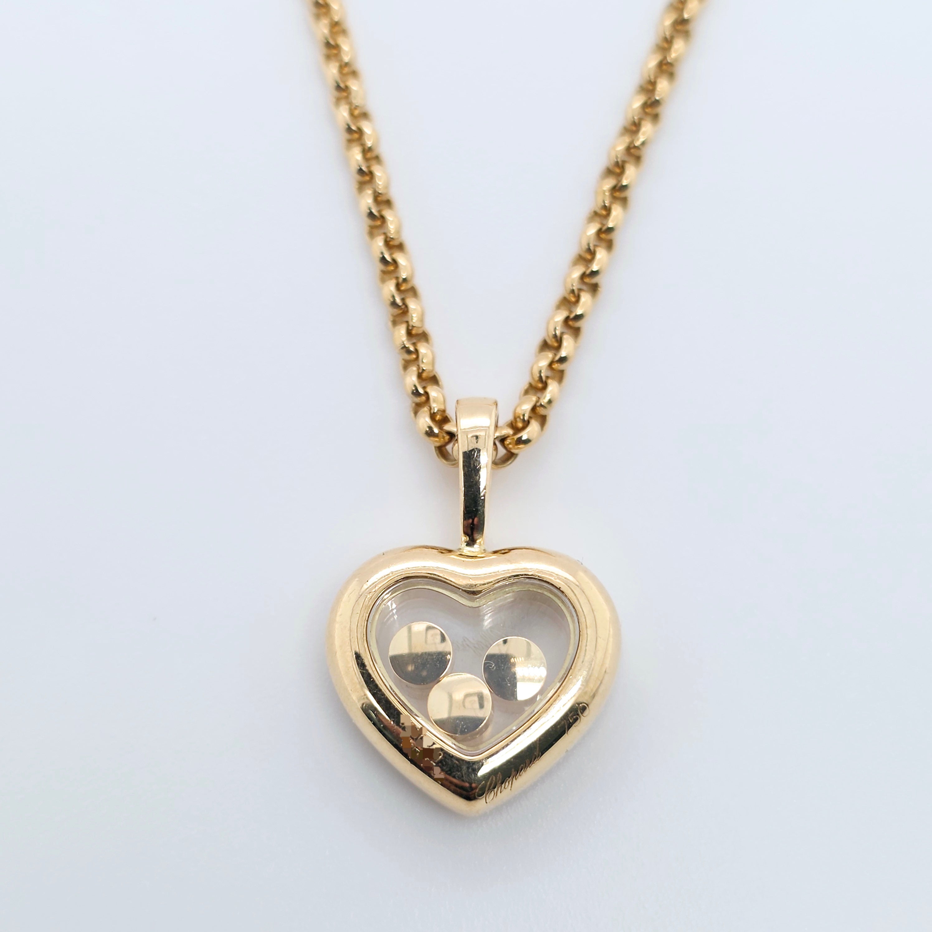 Chopard Happy Diamond Heart Icon Pendant, 18ct Yellow Gold, 16.5 inches