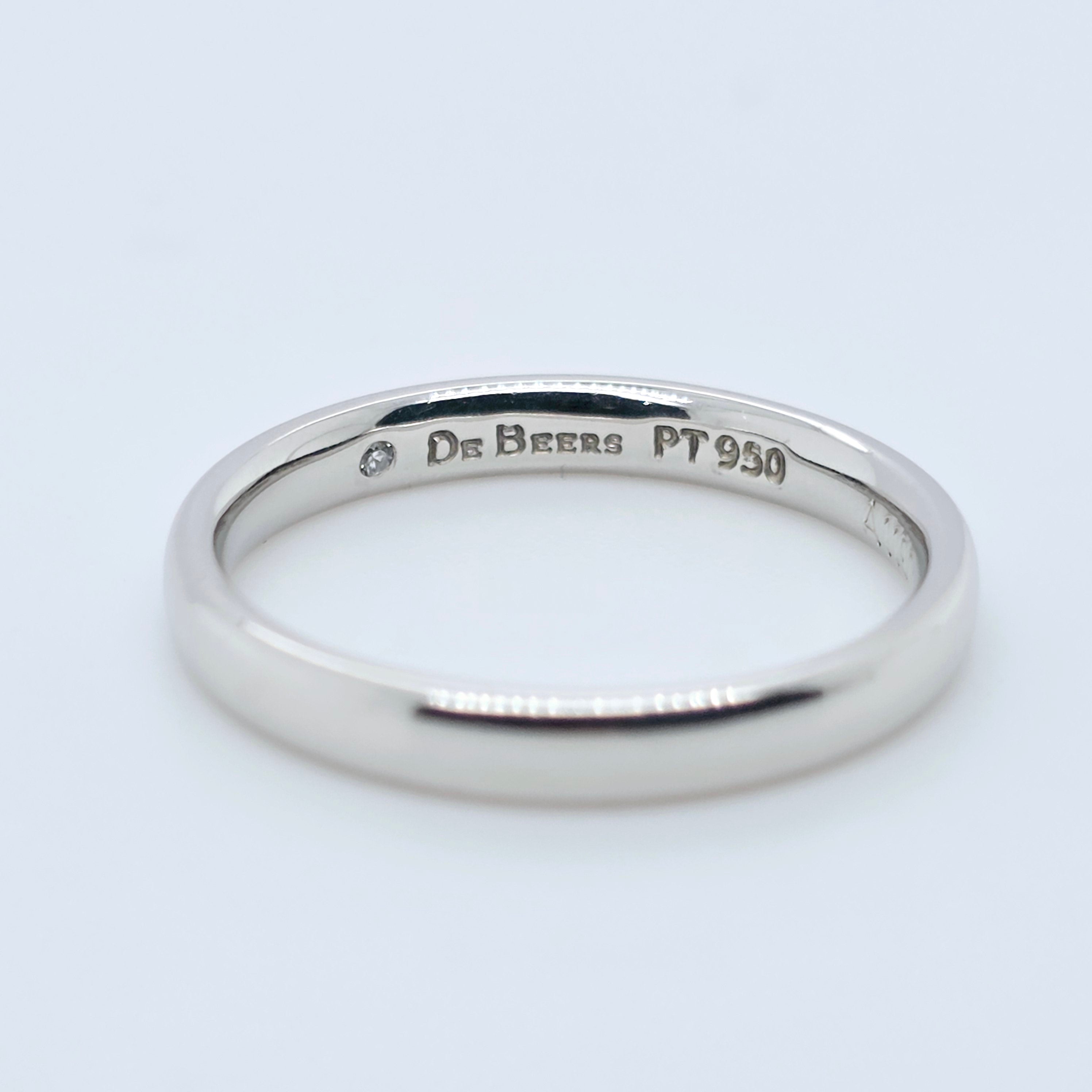 De Beers Wedding Band, Platinum, 2.5mm, Size J Chloe's Jewellers