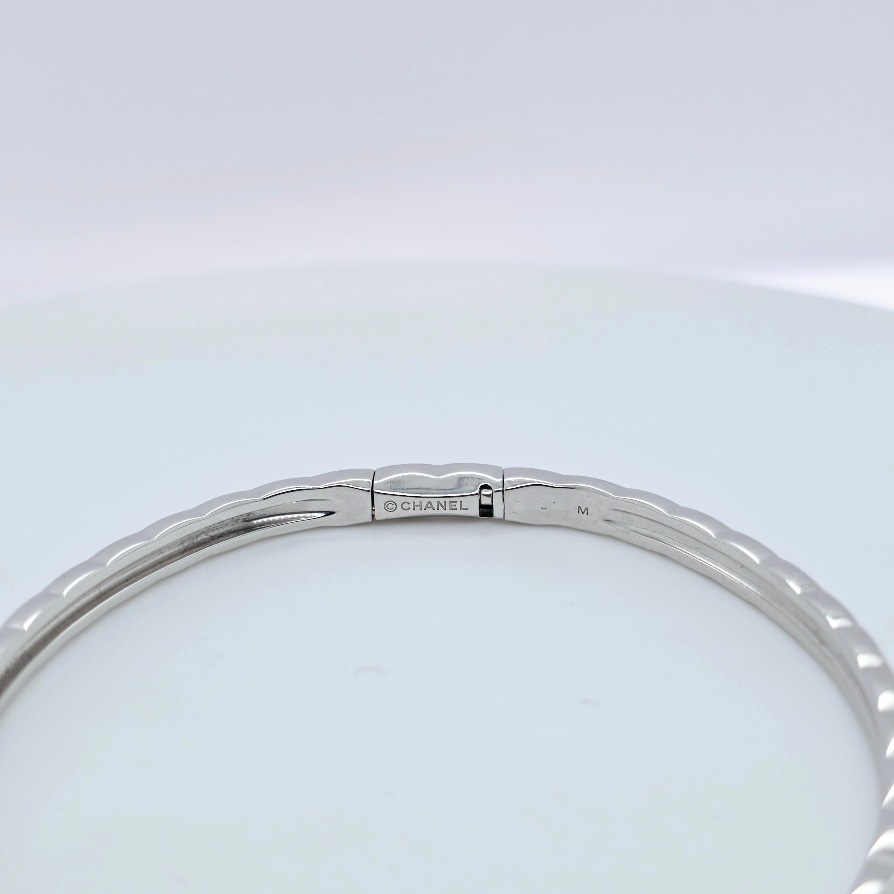 Chanel Coco Crush Bracelet, Quilted Motif,Mini Version, 18ct White Gold & Diamonds Chloe's Jewellers