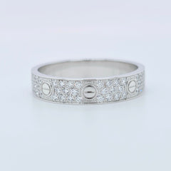 Cartier 18ct White Gold & Diamond Paved Love Band, Size 62, Box & Papers Chloe's Jewellers