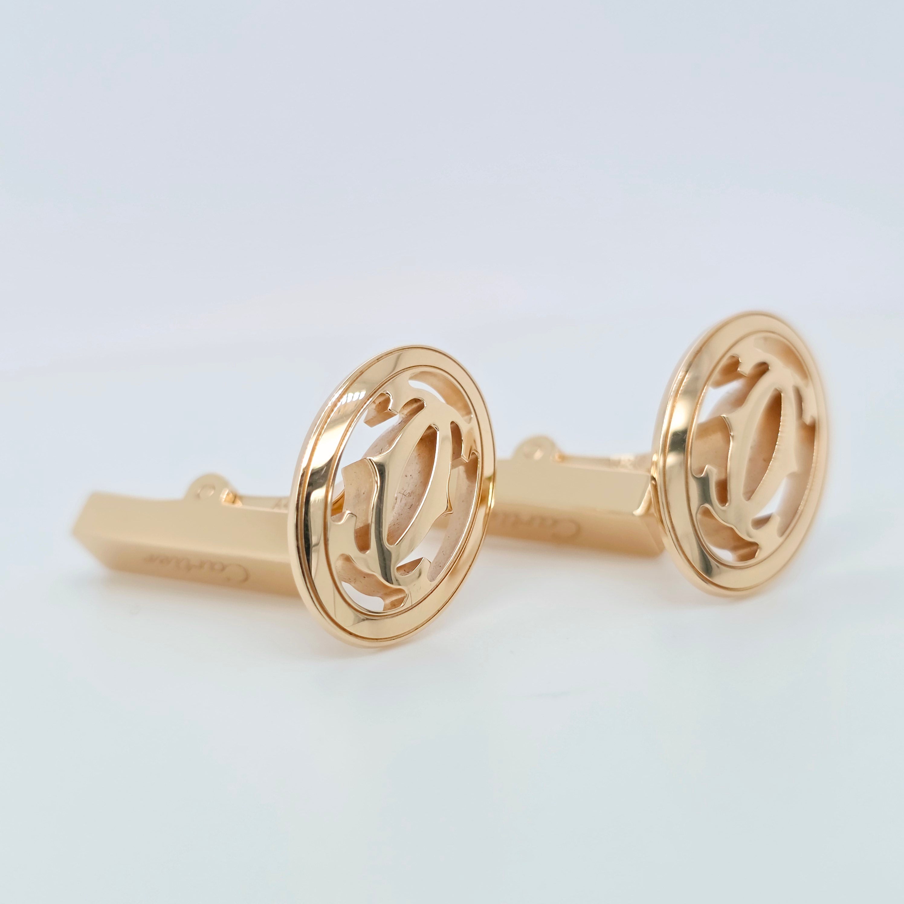 Cartier Double C de Cartier Cufflinks, 18ct Rose Gold Chloe's Jewellers