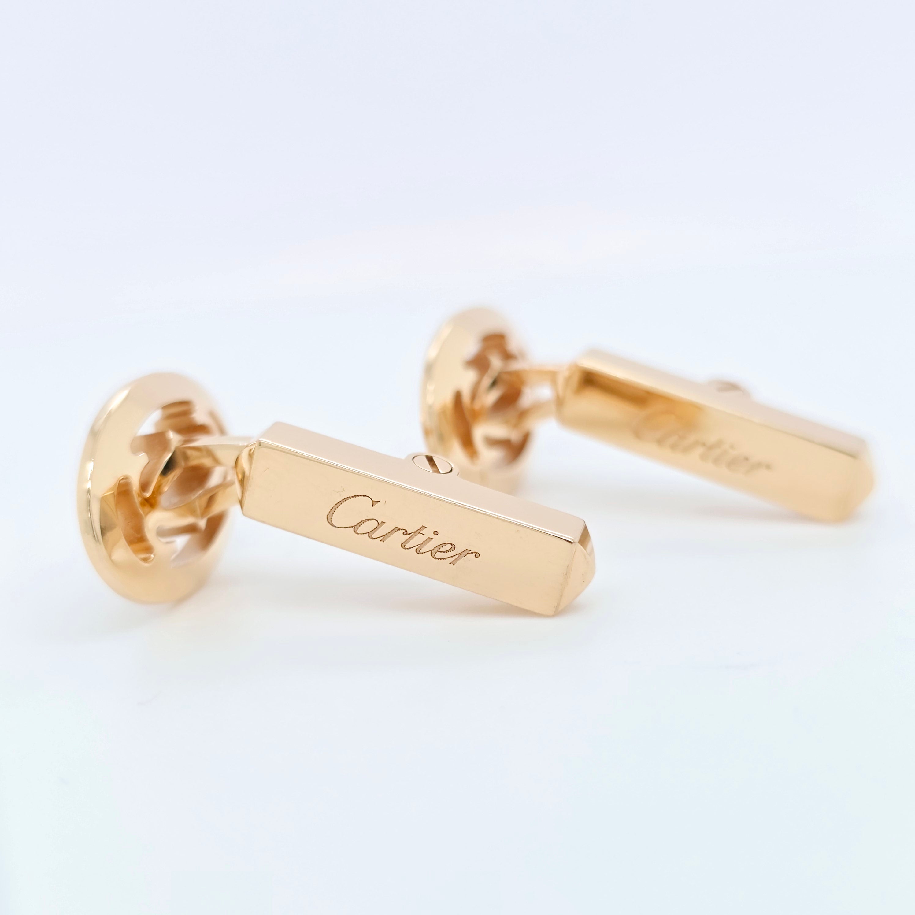 Cartier Double C de Cartier Cufflinks, 18ct Rose Gold Chloe's Jewellers