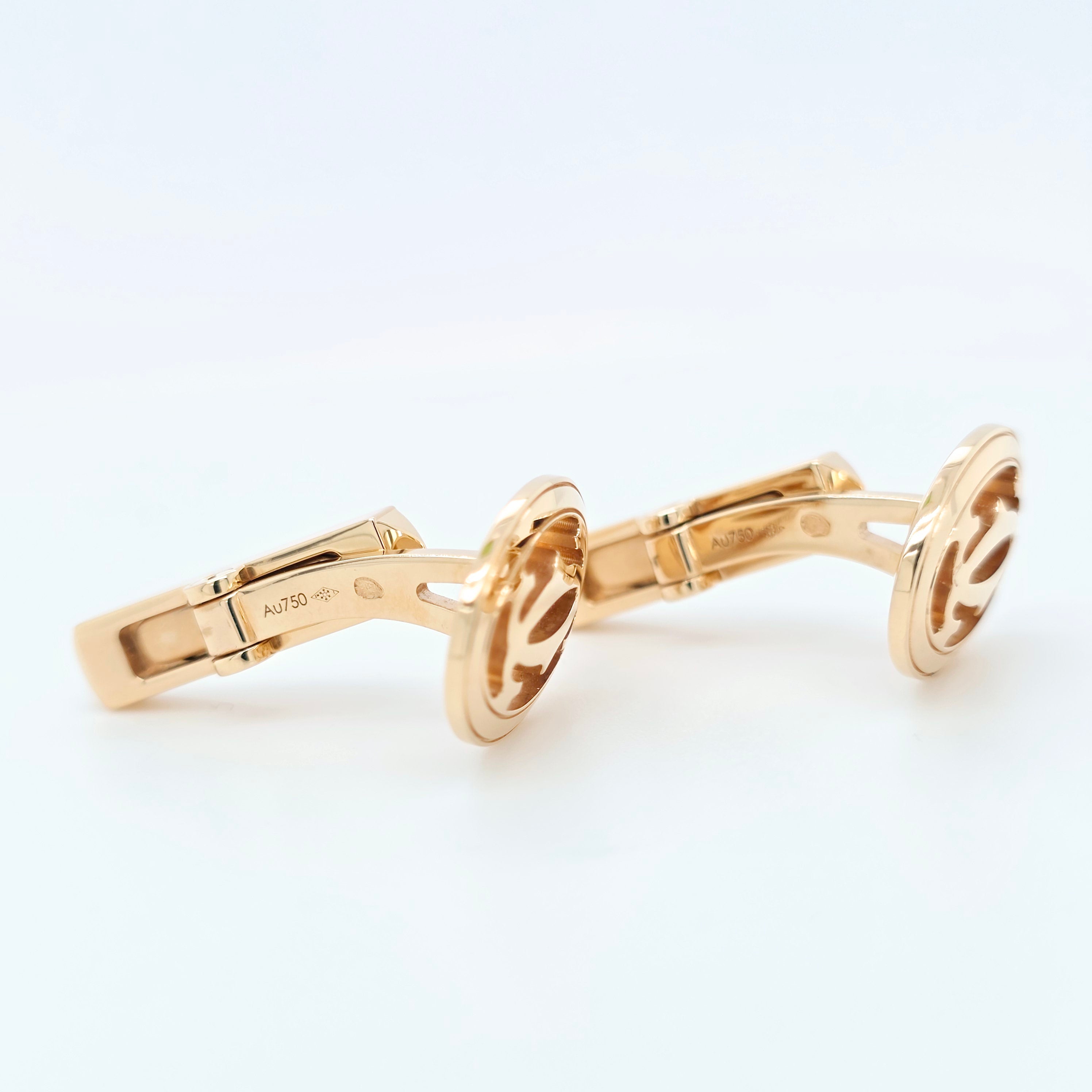 Cartier Double C de Cartier Cufflinks, 18ct Rose Gold Chloe's Jewellers