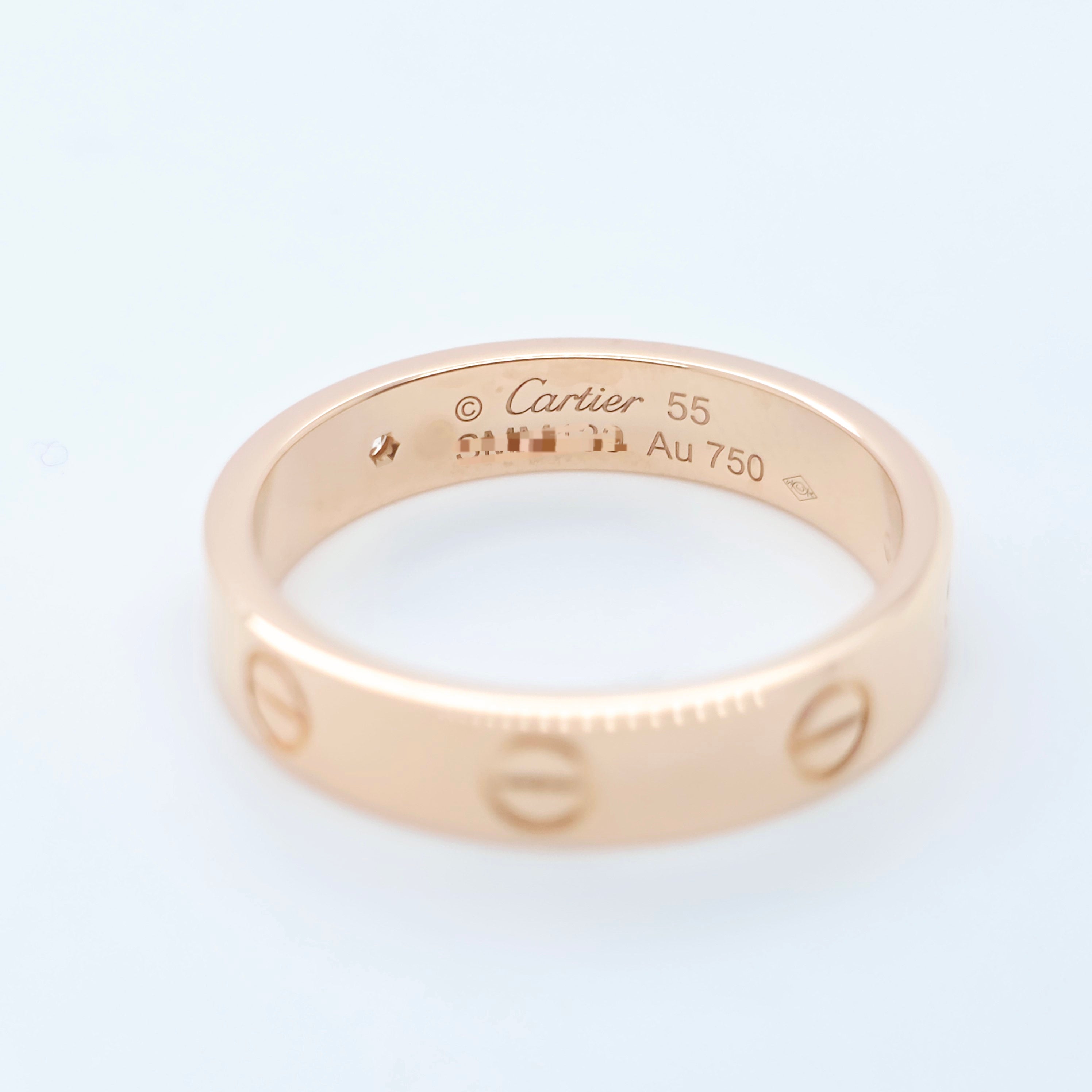 Cartier Love Ring,Small Model, 1 Diamond,18ct Rose Gold, Size 55/O, 2023 Papers