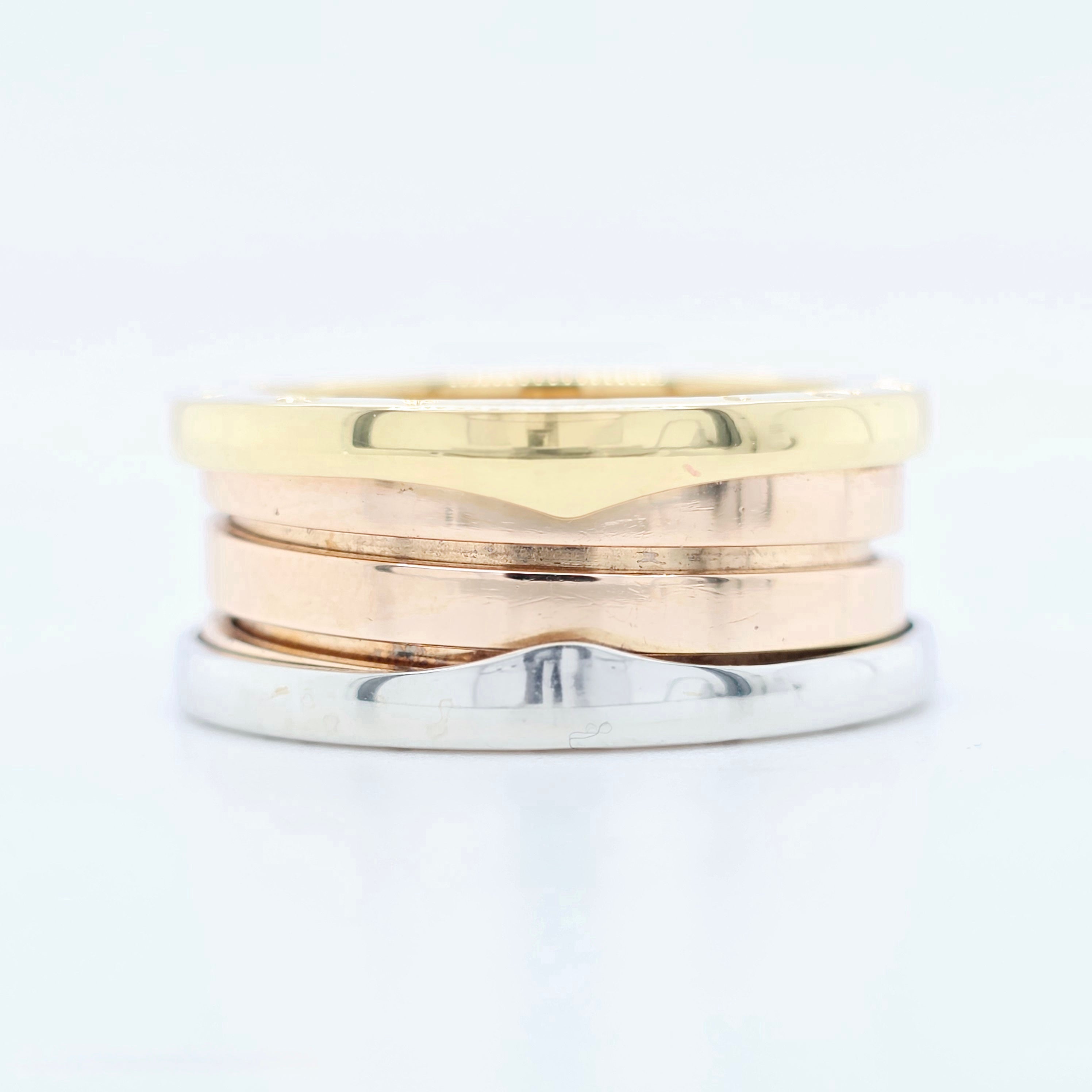 Bvlgari B.zero1 Three Band Ring, 18ct Rose, White & Yellow Gold, Size 52/L1/2 Chloe's Jewellers