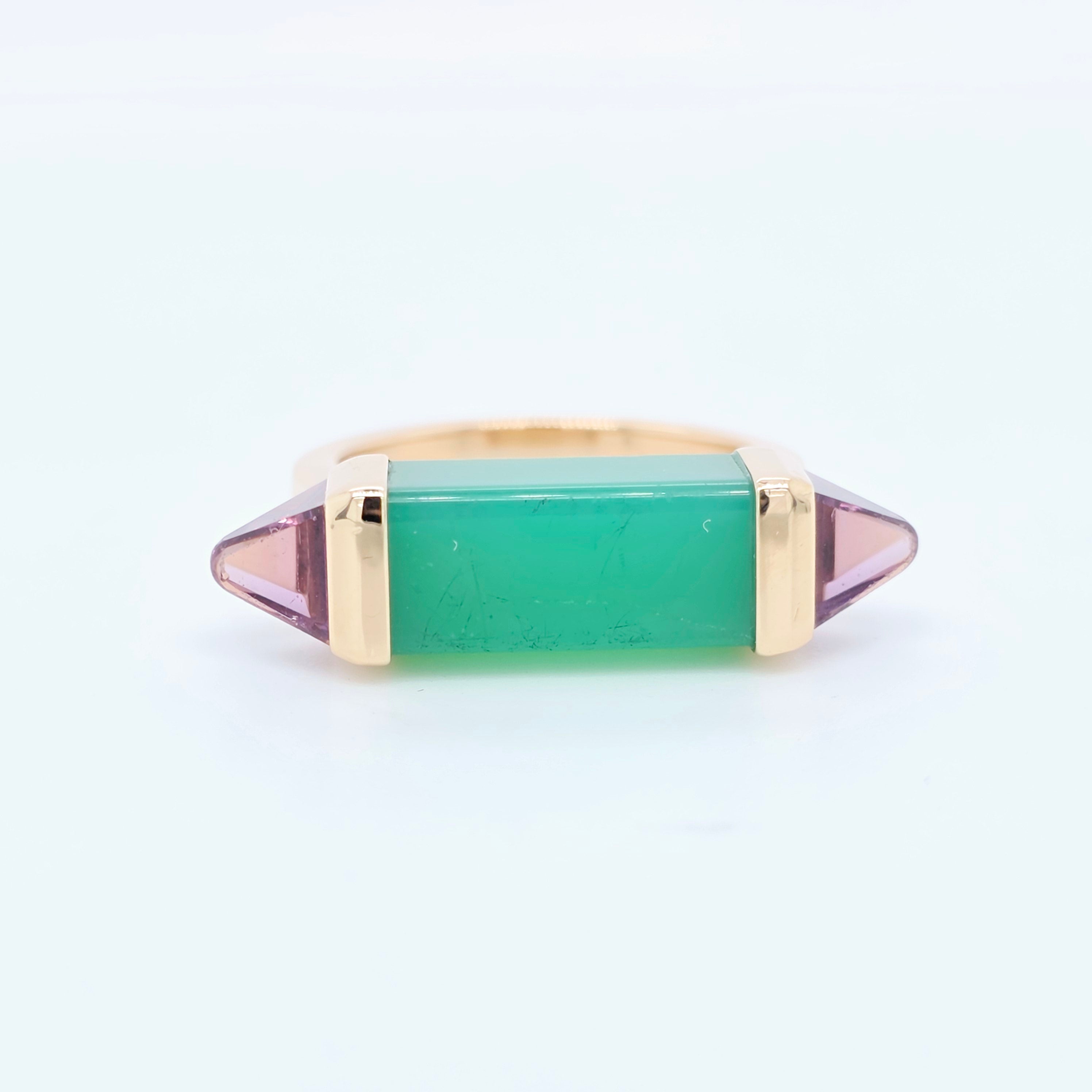 Cartier Amethyst & Chrysoprase Les Berlingots de Cartier Ring, 18ct Rose Gold,52 Chloe's Jewellers