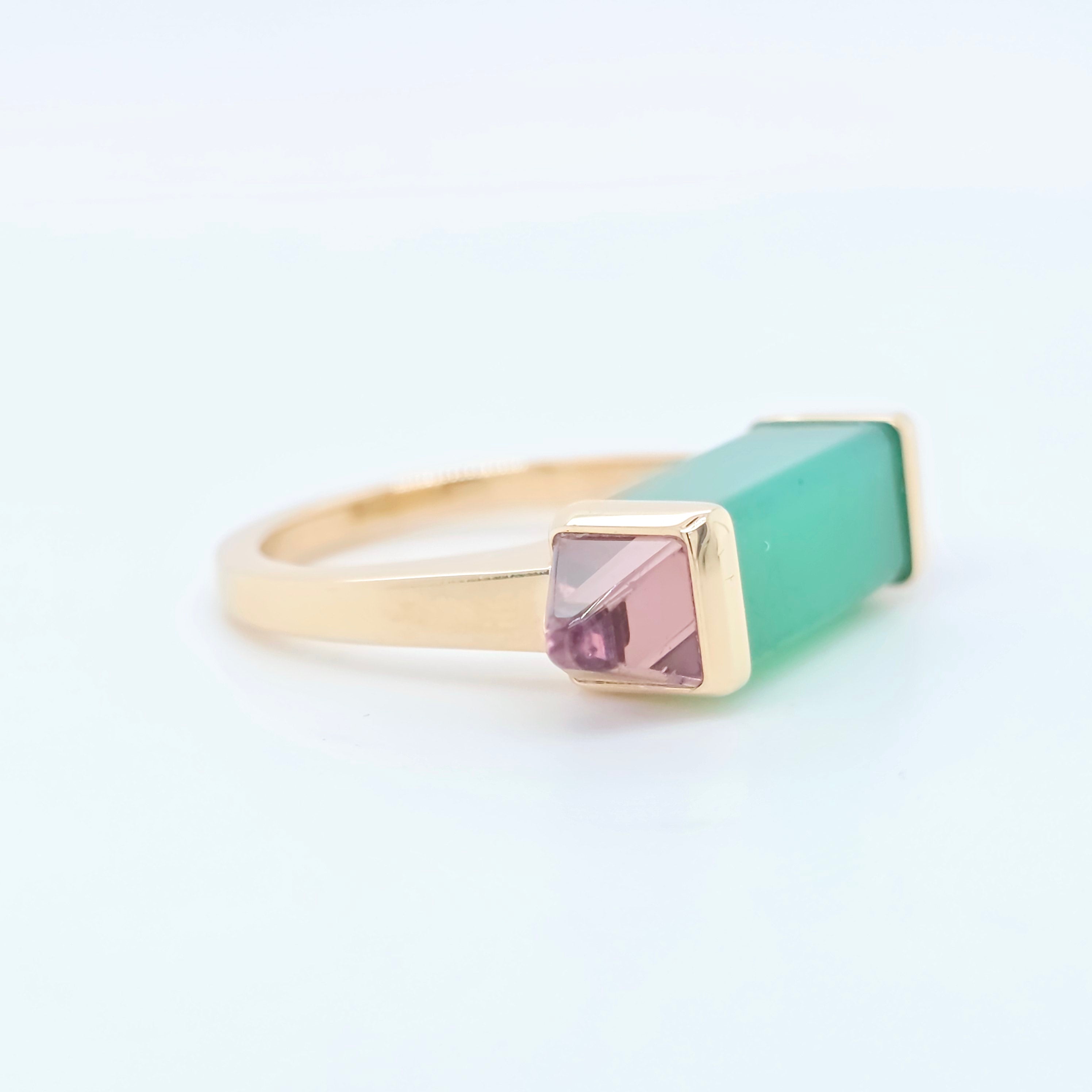 Cartier Amethyst & Chrysoprase Les Berlingots de Cartier Ring, 18ct Rose Gold,52 Chloe's Jewellers