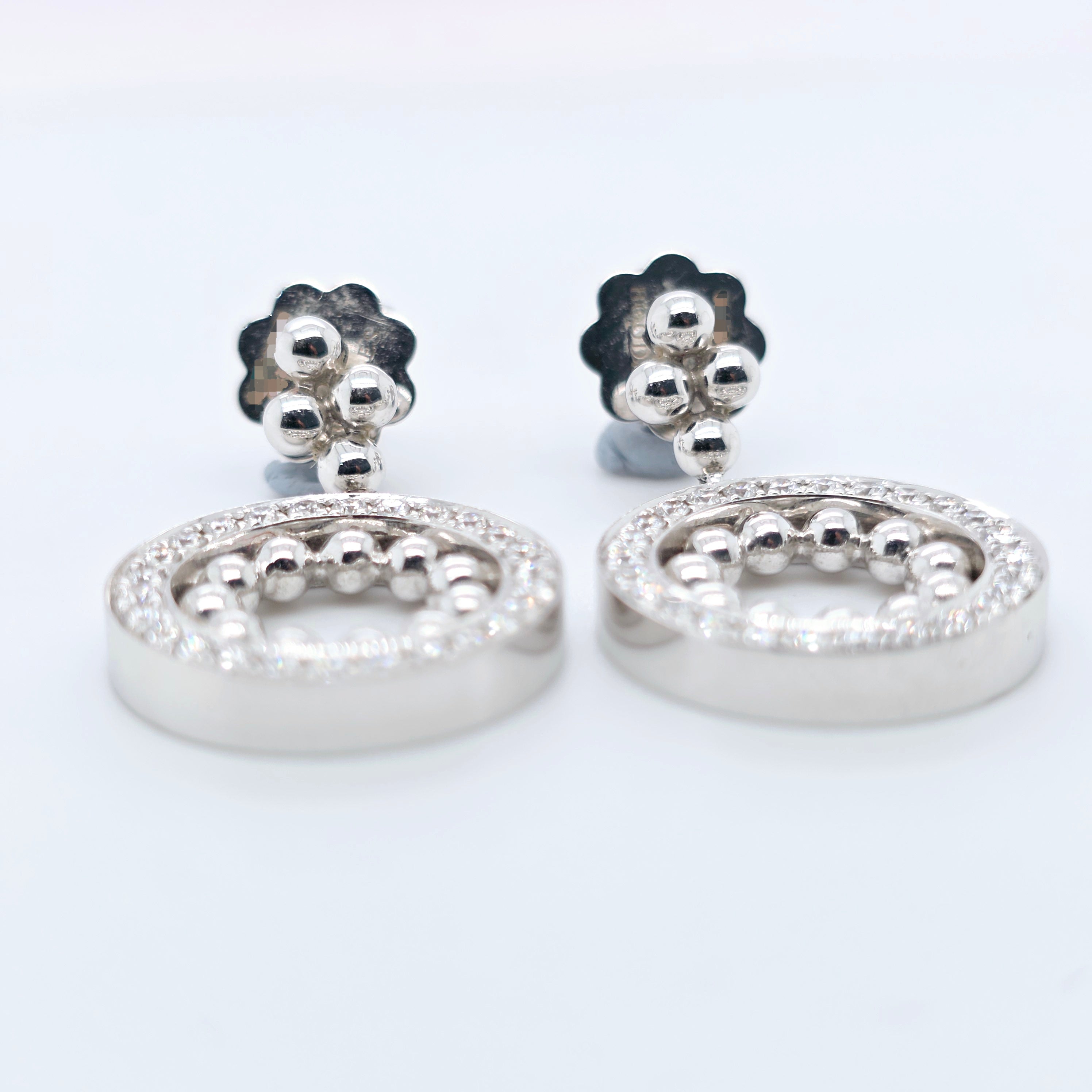 Boodles Small Diamond Circus Drop Earrings, 18ct White Gold Chloe's Jewellers