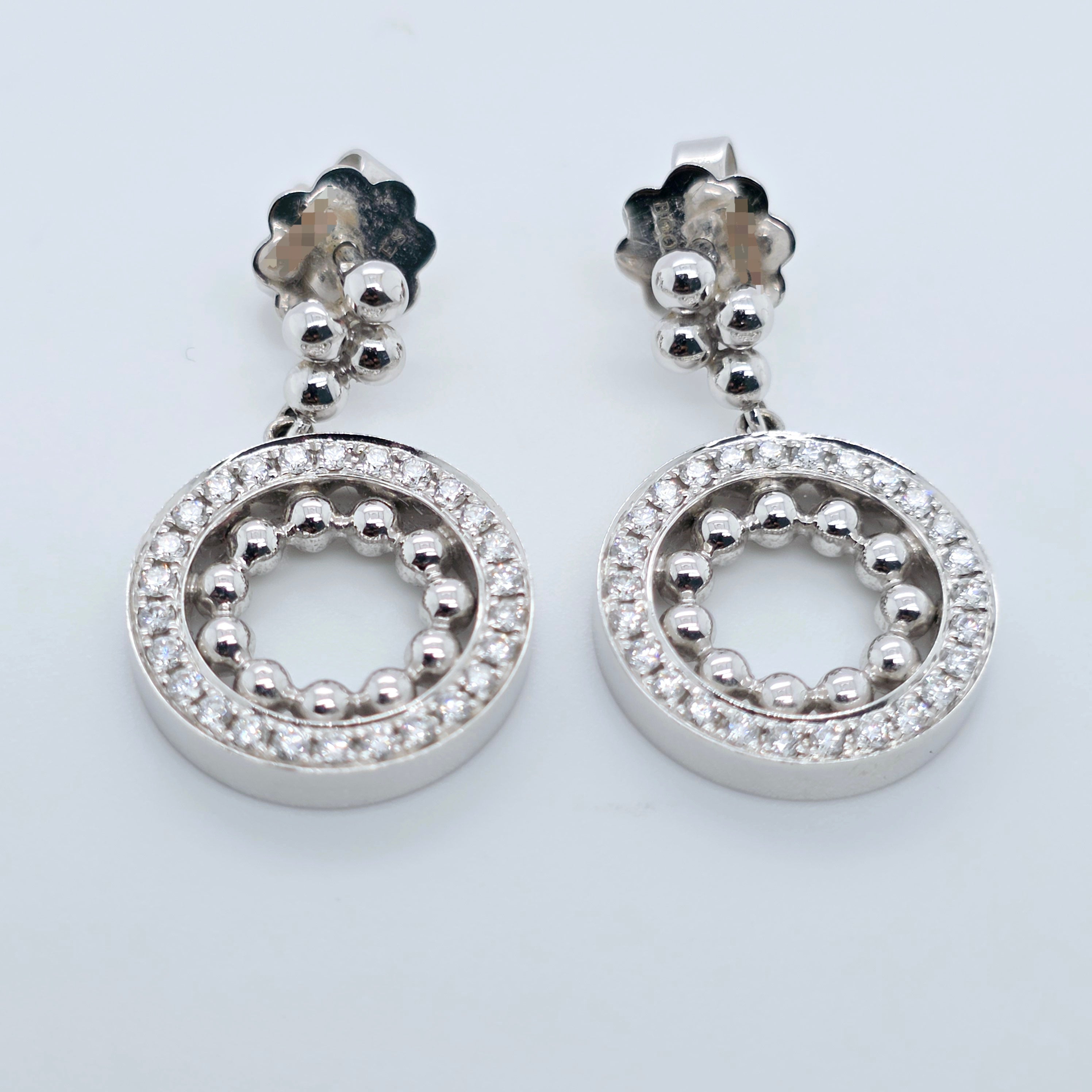 Boodles Small Diamond Circus Drop Earrings, 18ct White Gold Chloe's Jewellers