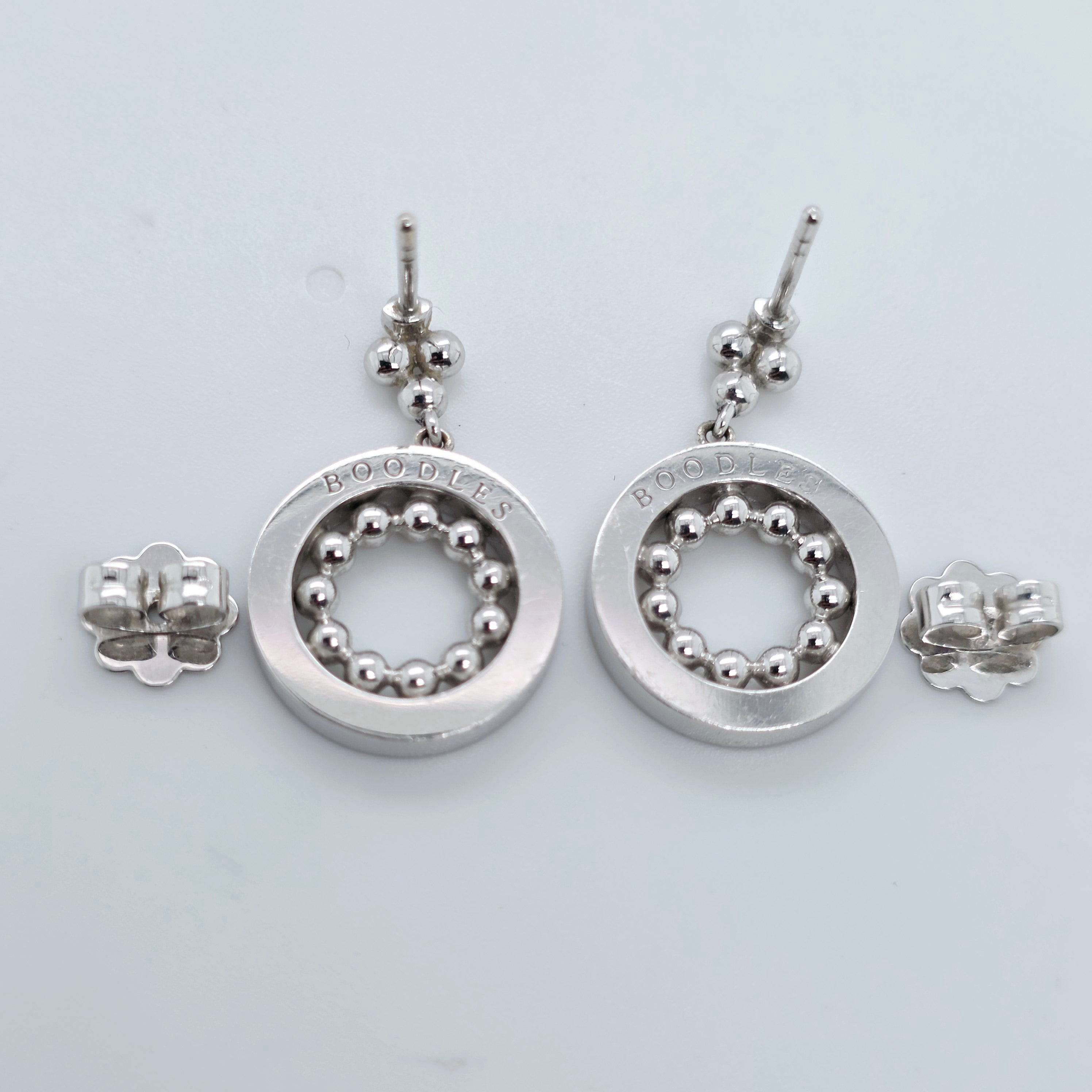 Boodles Small Diamond Circus Drop Earrings, 18ct White Gold Chloe's Jewellers