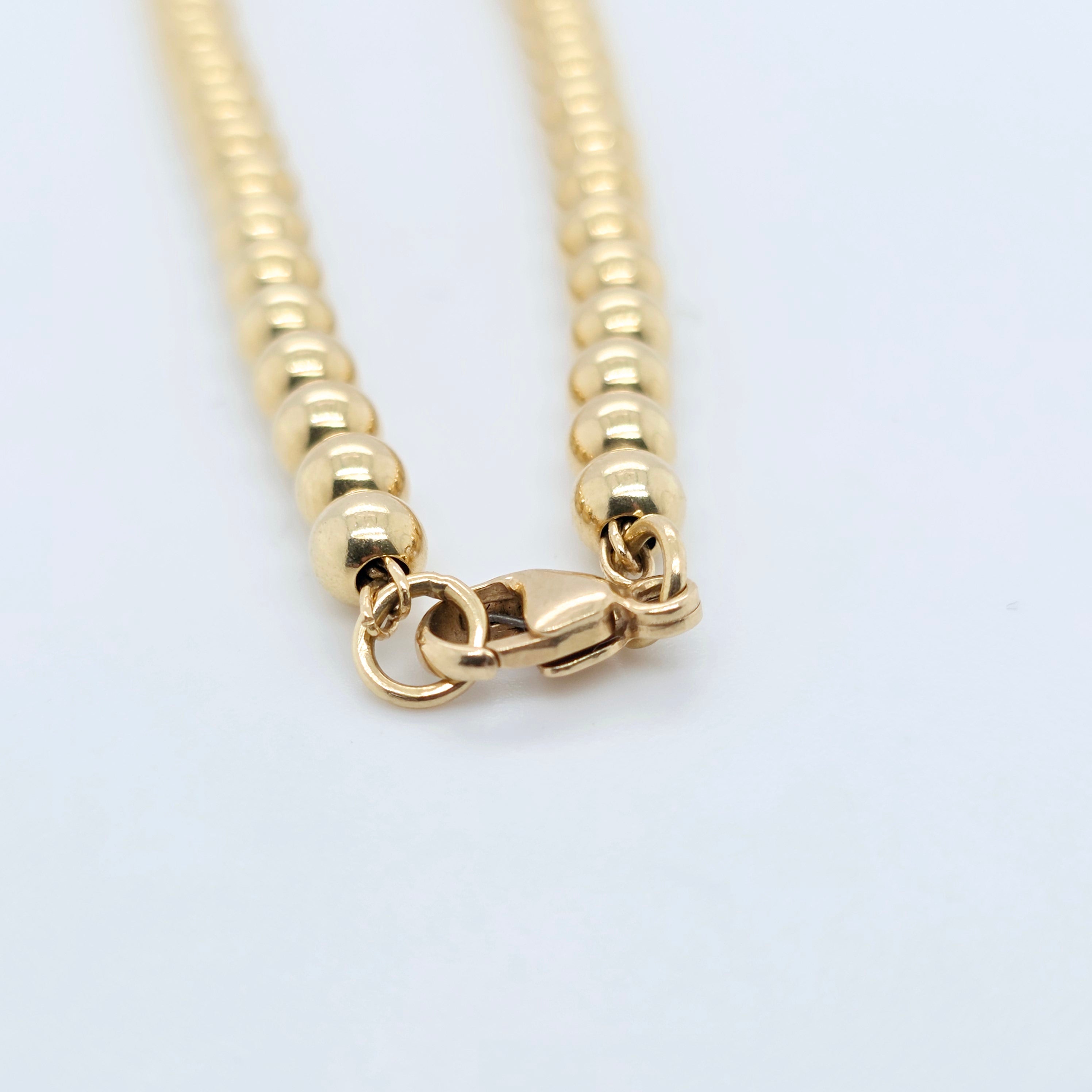 Tiffany & Co. Mini Heart Tag Bead Bracelet | 18K Gold | Chloe's Jewellers