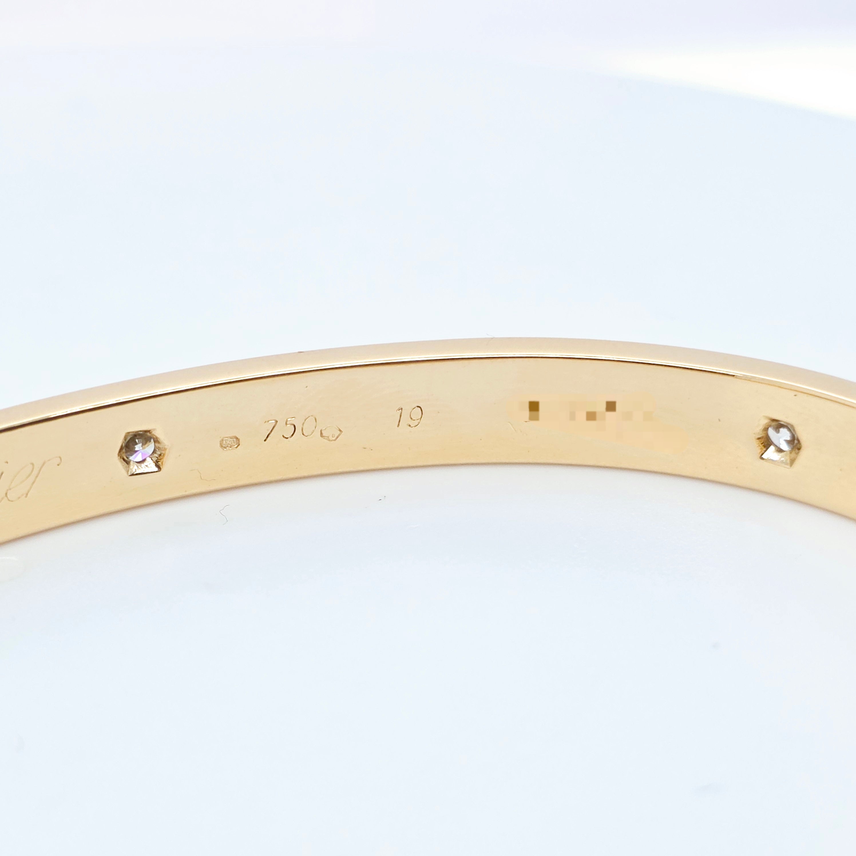 Cartier Love Bracelet, Classic Model, 6 Diamonds, 18ct Yellow Gold, Size 19, Box Chloe's Jewellers