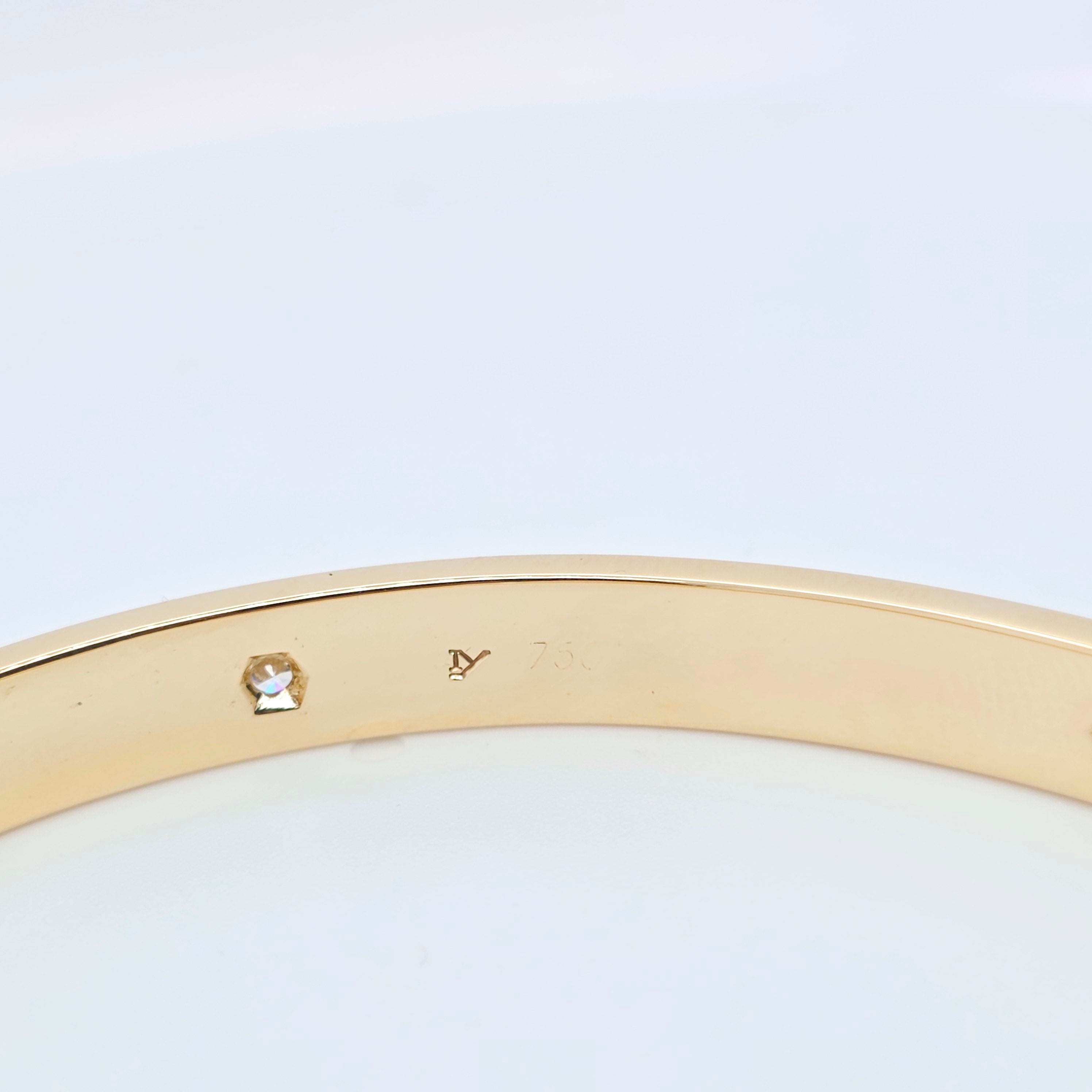 Cartier Love Bracelet, Classic Model, 6 Diamonds, 18ct Yellow Gold, Size 19, Box Chloe's Jewellers