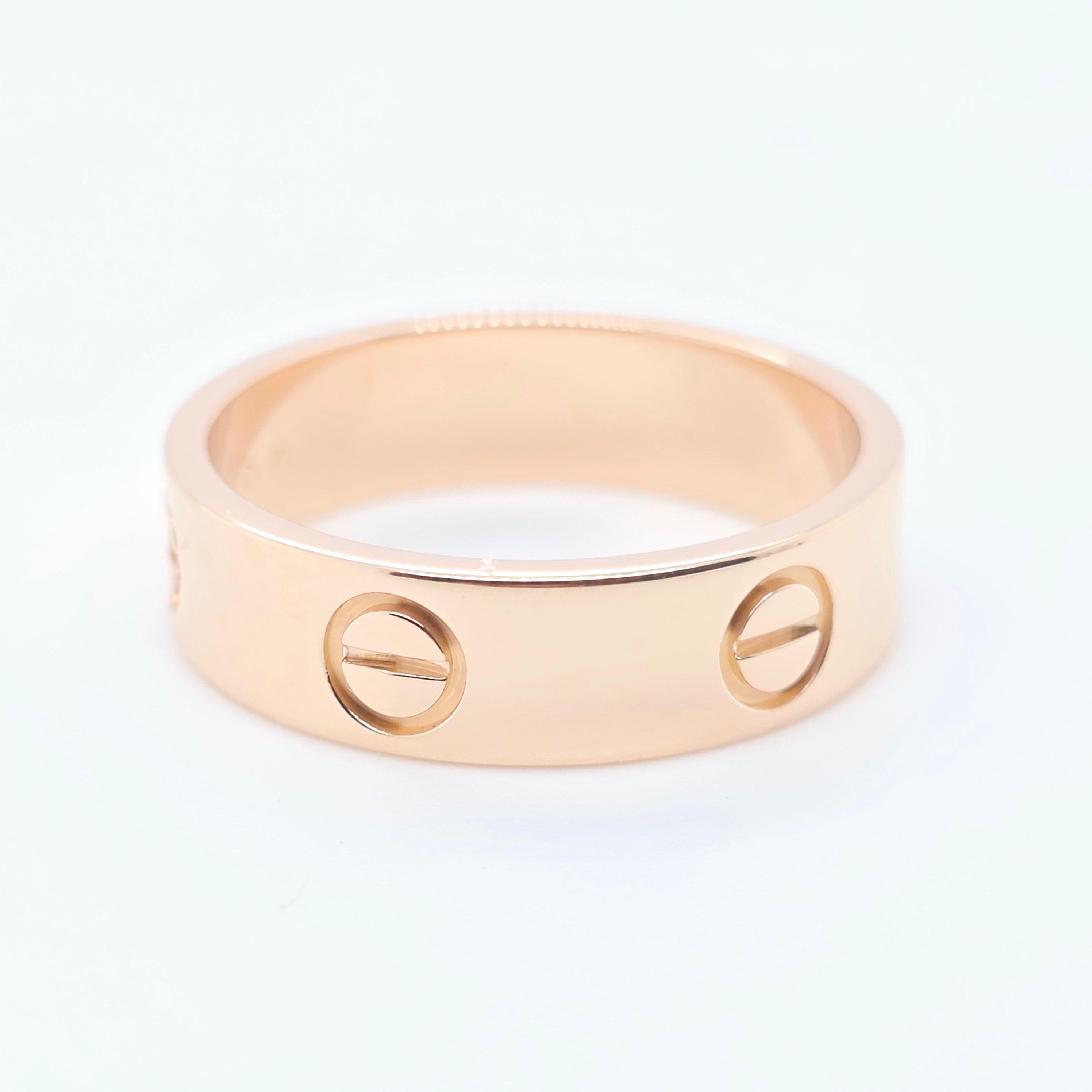 Cartier Love Ring, Classic Model, 18ct Rose Gold, Size 56 / P, 2020 Papers Chloe's Jewellers