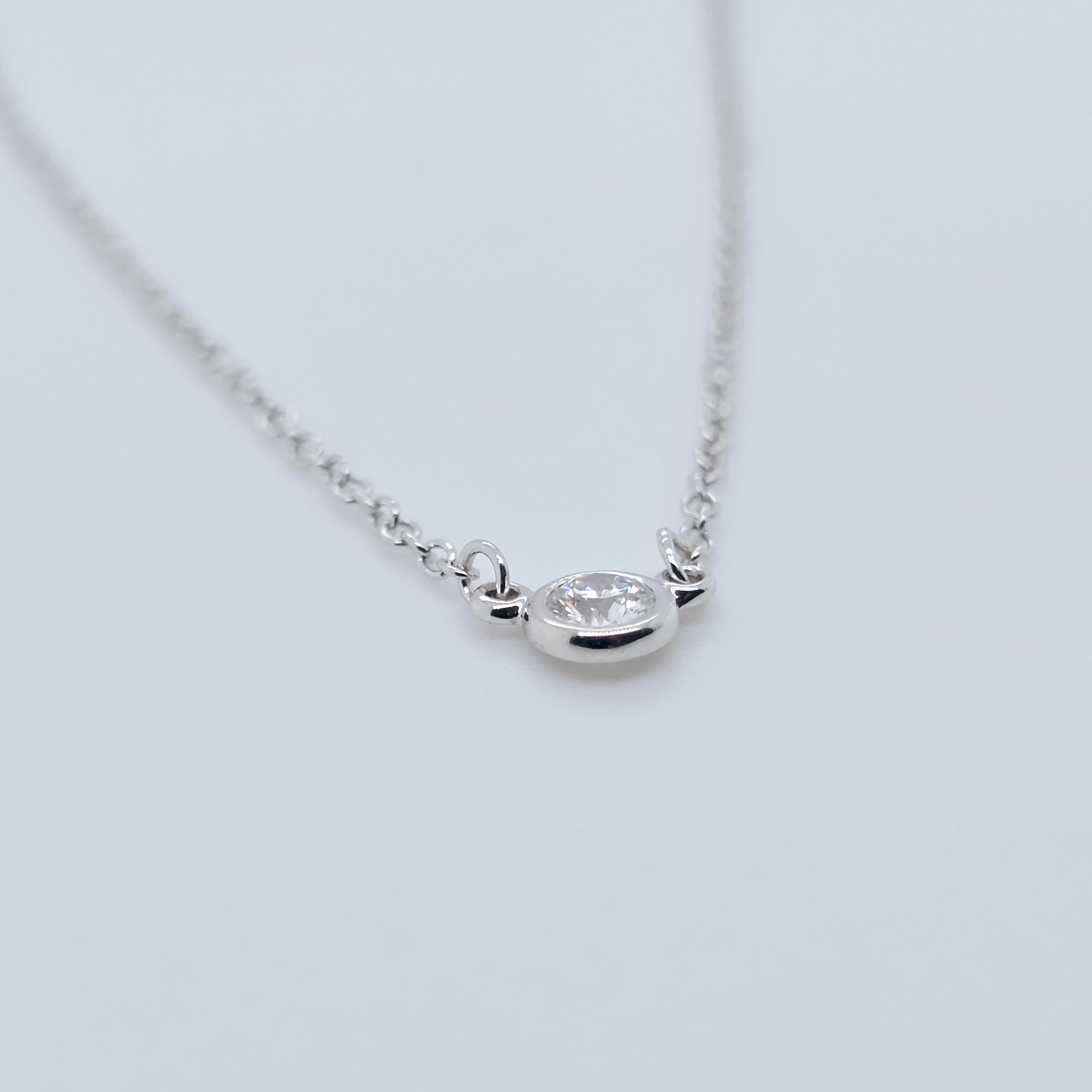 Tiffany & Co. Elsa Peretti Single Diamond By The Yard Pendant, 0.08ct, Platinum Chloe's Jewellers