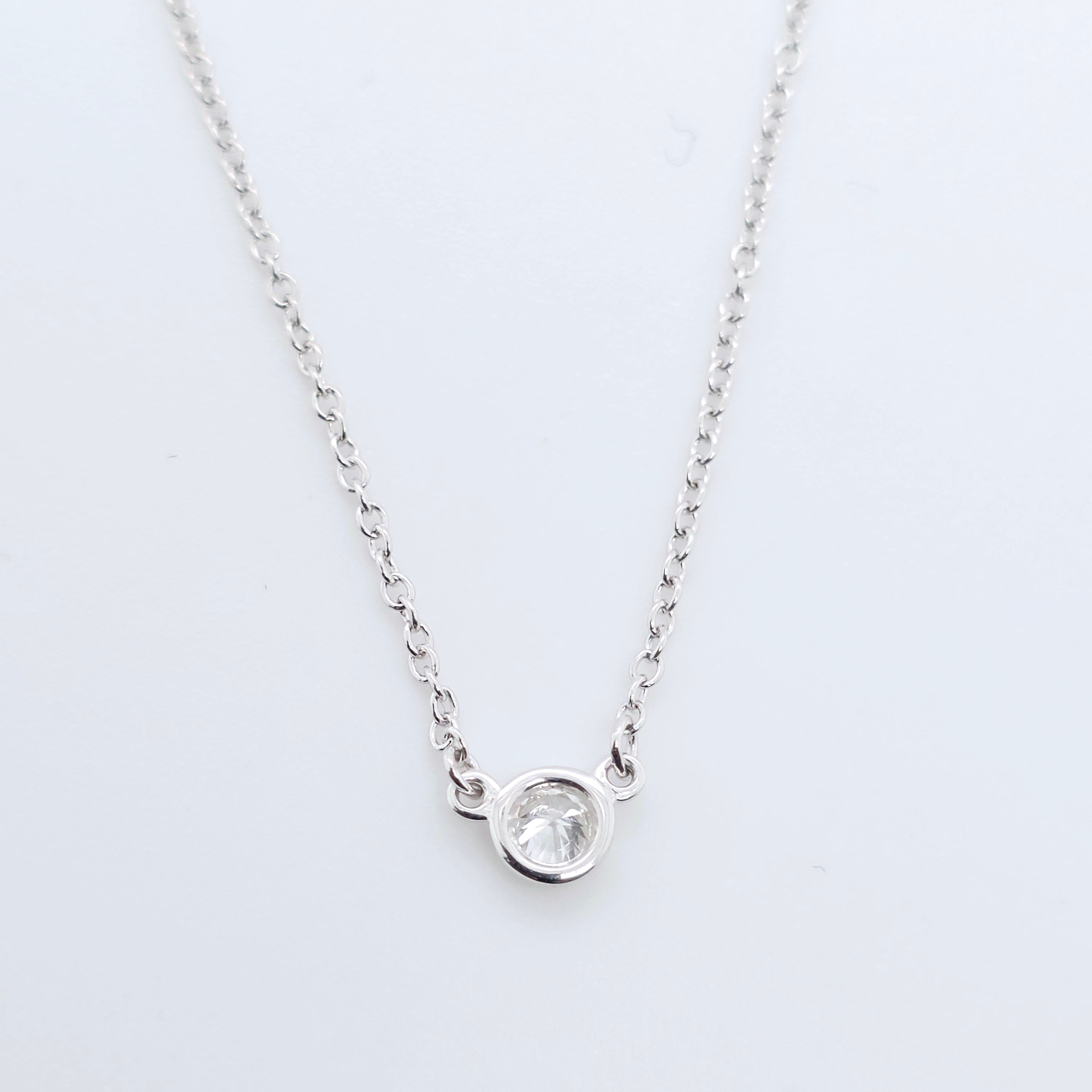 Tiffany & Co. Elsa Peretti Single Diamond By The Yard Pendant, 0.08ct, Platinum Chloe's Jewellers