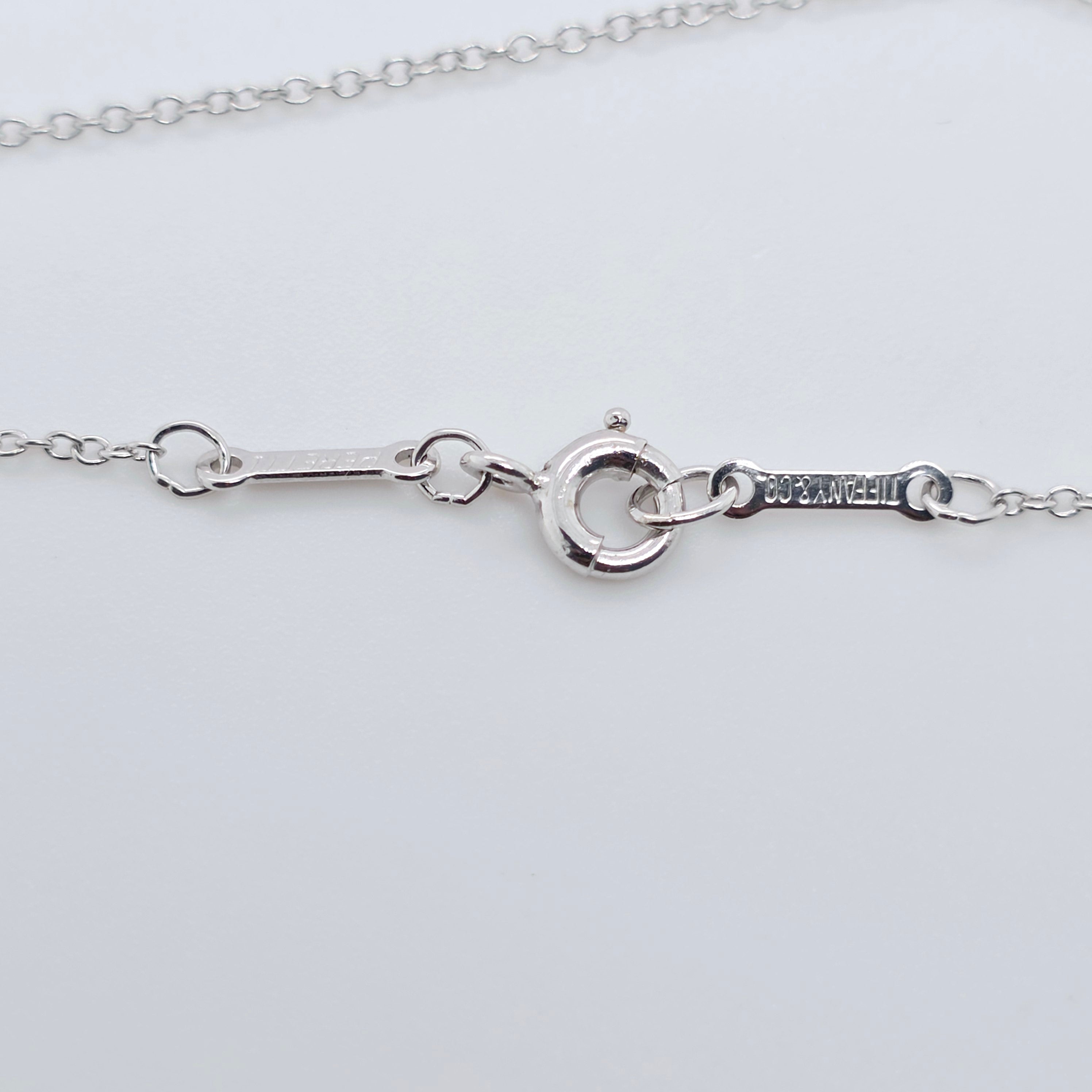 Tiffany & Co. Elsa Peretti Single Diamond By The Yard Pendant, 0.08ct, Platinum Chloe's Jewellers