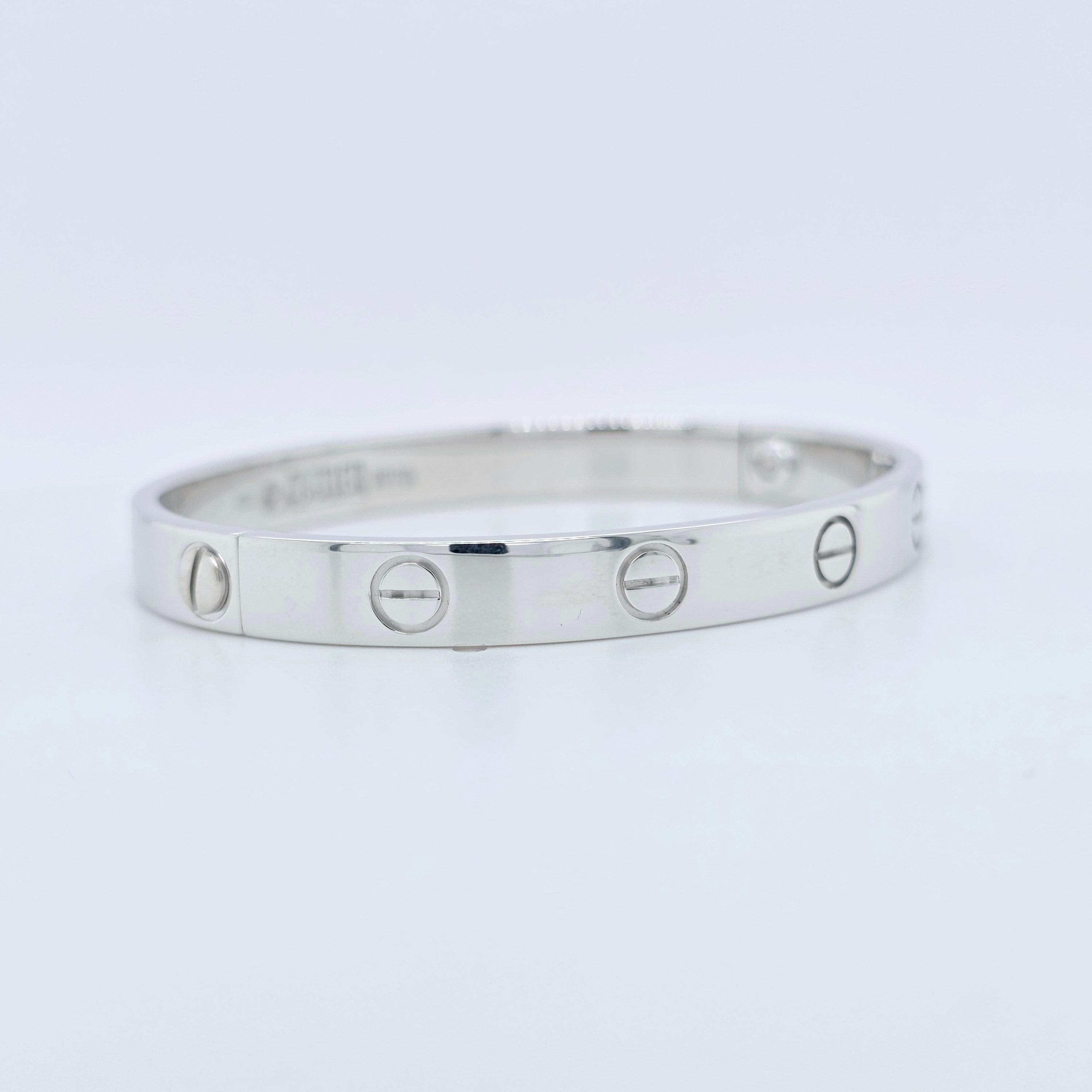 Cartier Love Bracelet, Classic Model, 18ct White Gold, Size 16, Cert & Pouch