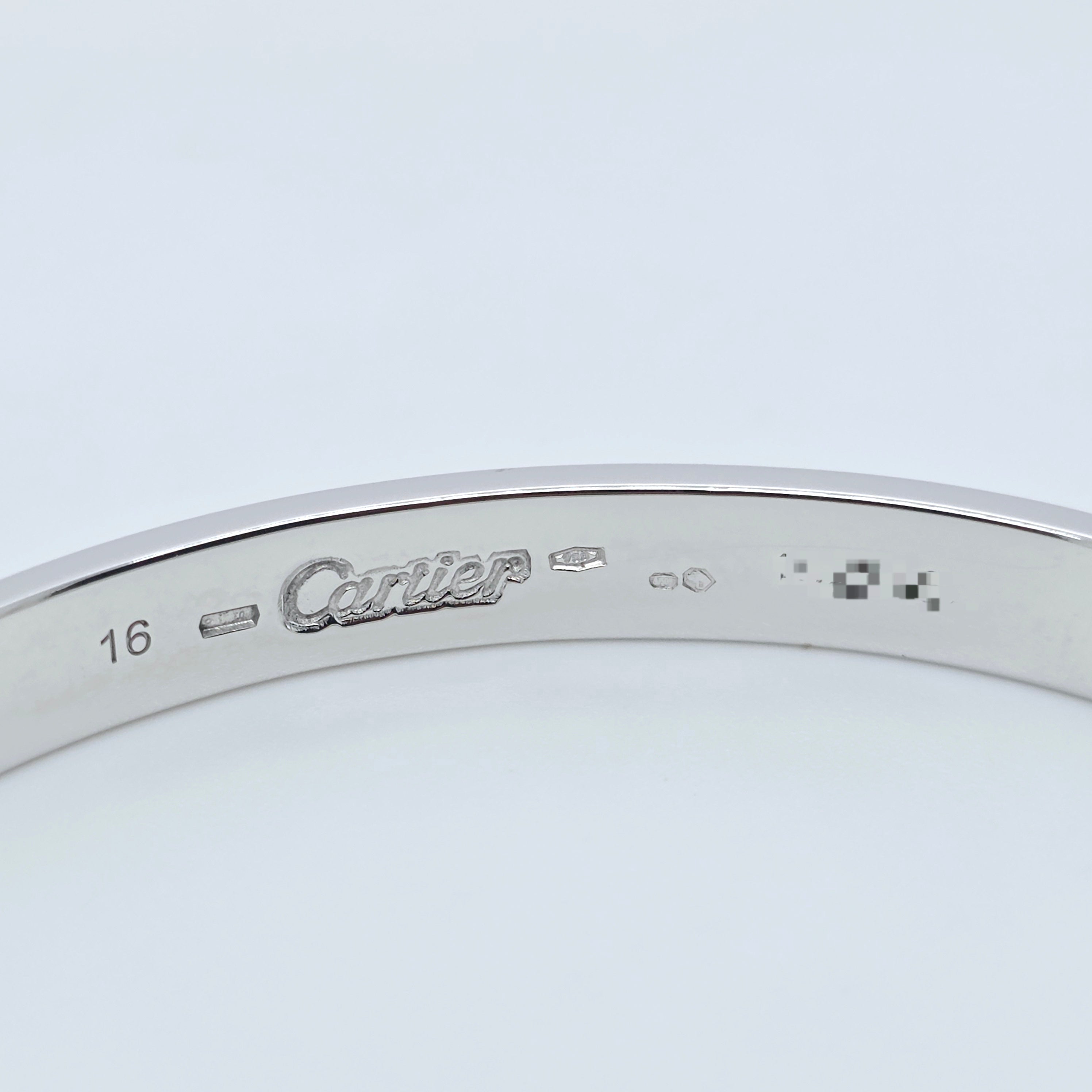 Cartier Love Bracelet, Classic Model, 18ct White Gold, Size 16, Cert & Pouch