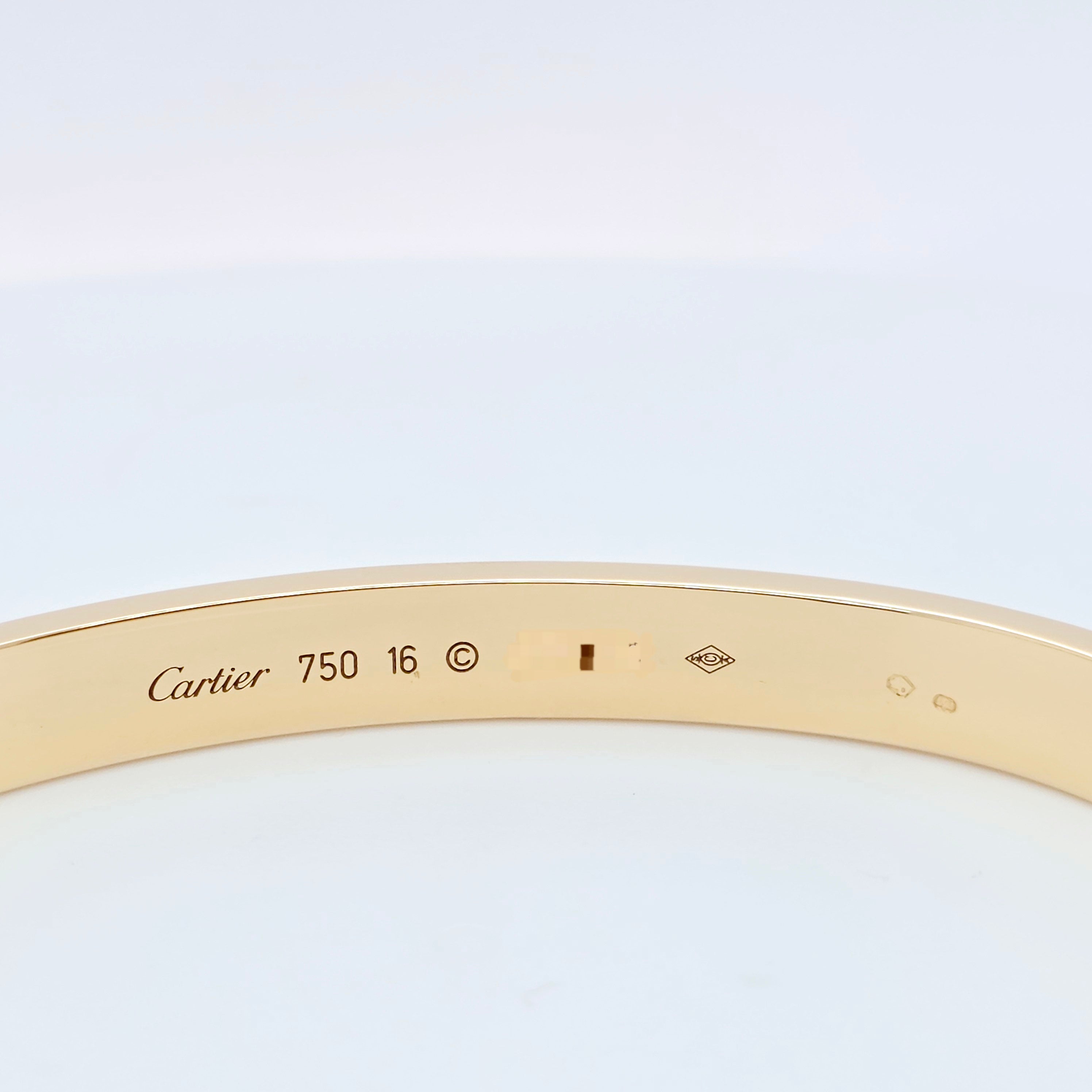 Pre-Owned | Size - 16 / 18ct Yellow Gold Cartier Love Bracelet Chloe's Jewellers