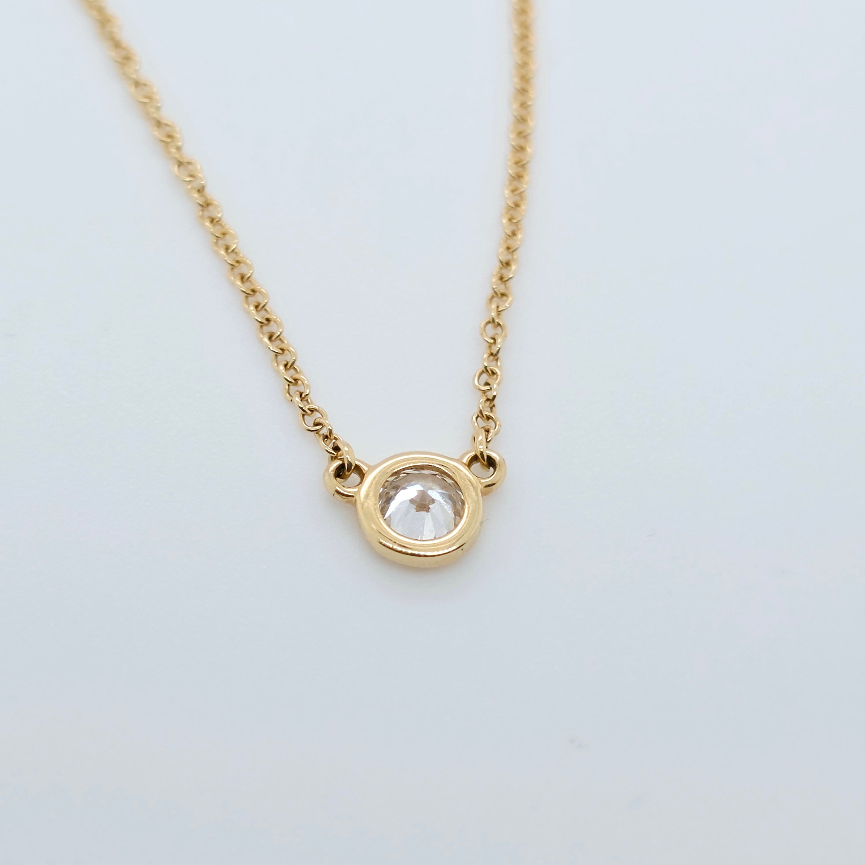 Tiffany & Co. Elsa Peretti Single Diamond By The Yard Pendant, 0.17ct, 18ct YG Chloe's Jewellers