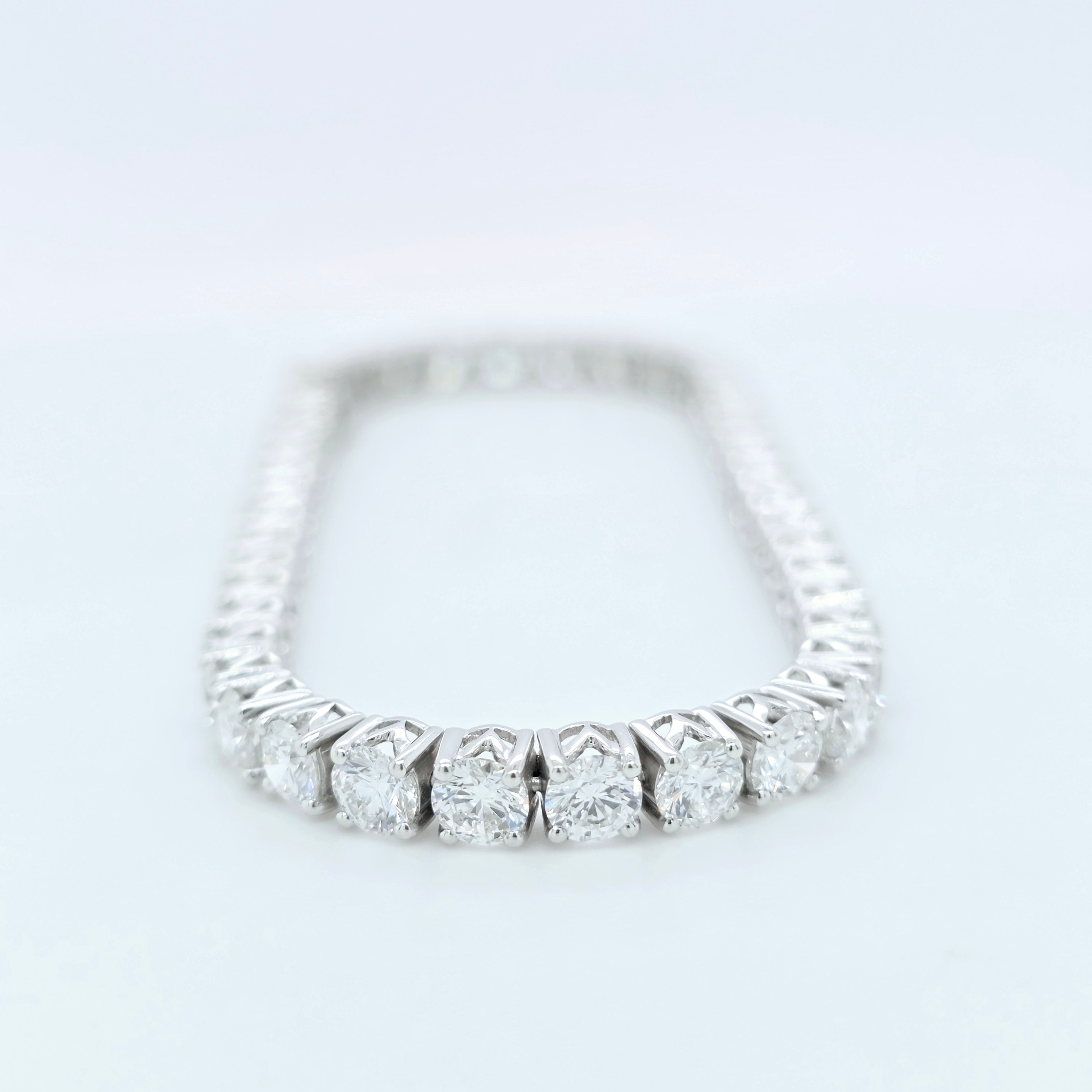 Boodles Diamond Tennis Bracelet, Round Diamonds, 10.40ct, Platinum, 7.25 Inches Chloe's Jewellers