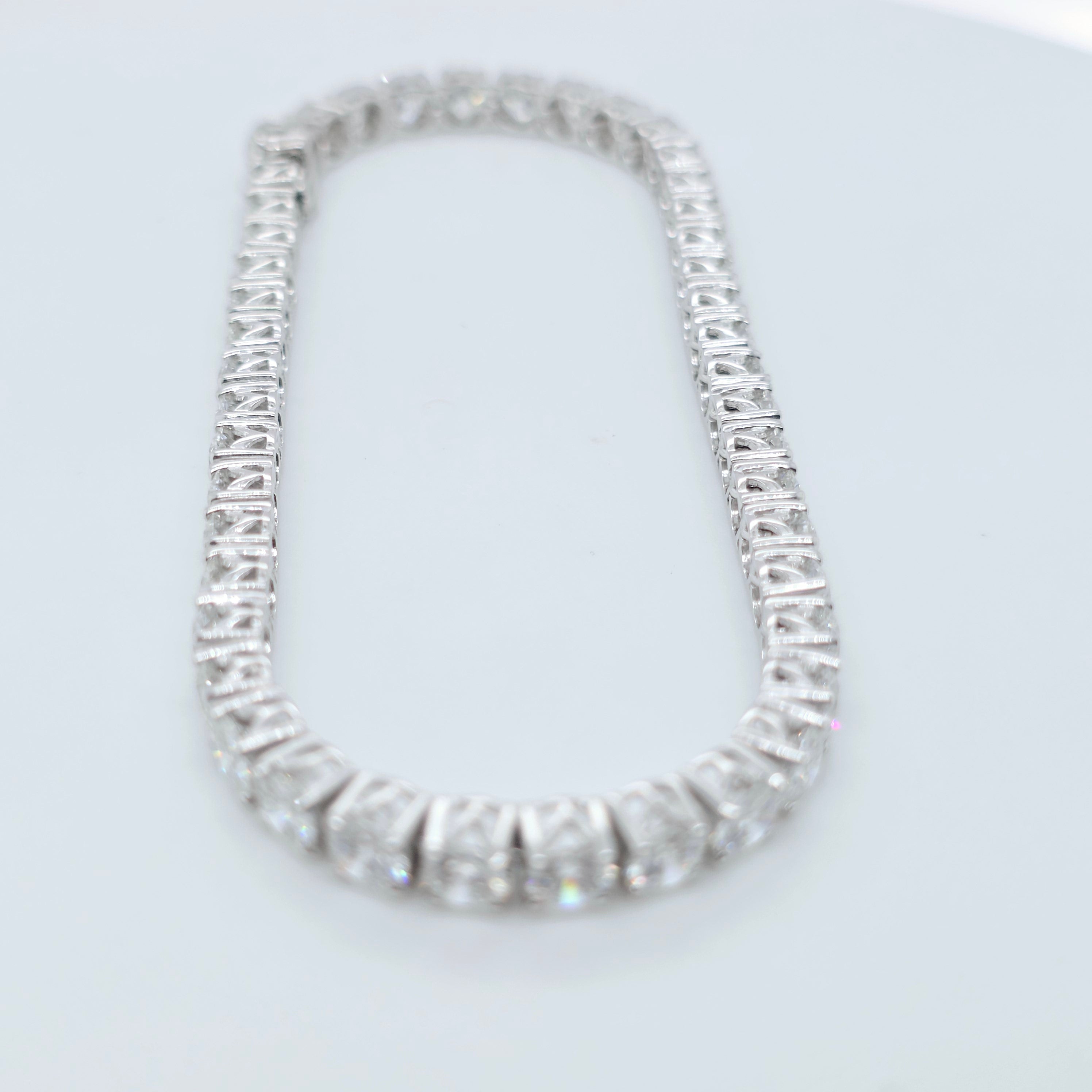 Boodles Diamond Tennis Bracelet, Round Diamonds, 10.40ct, Platinum, 7.25 Inches Chloe's Jewellers