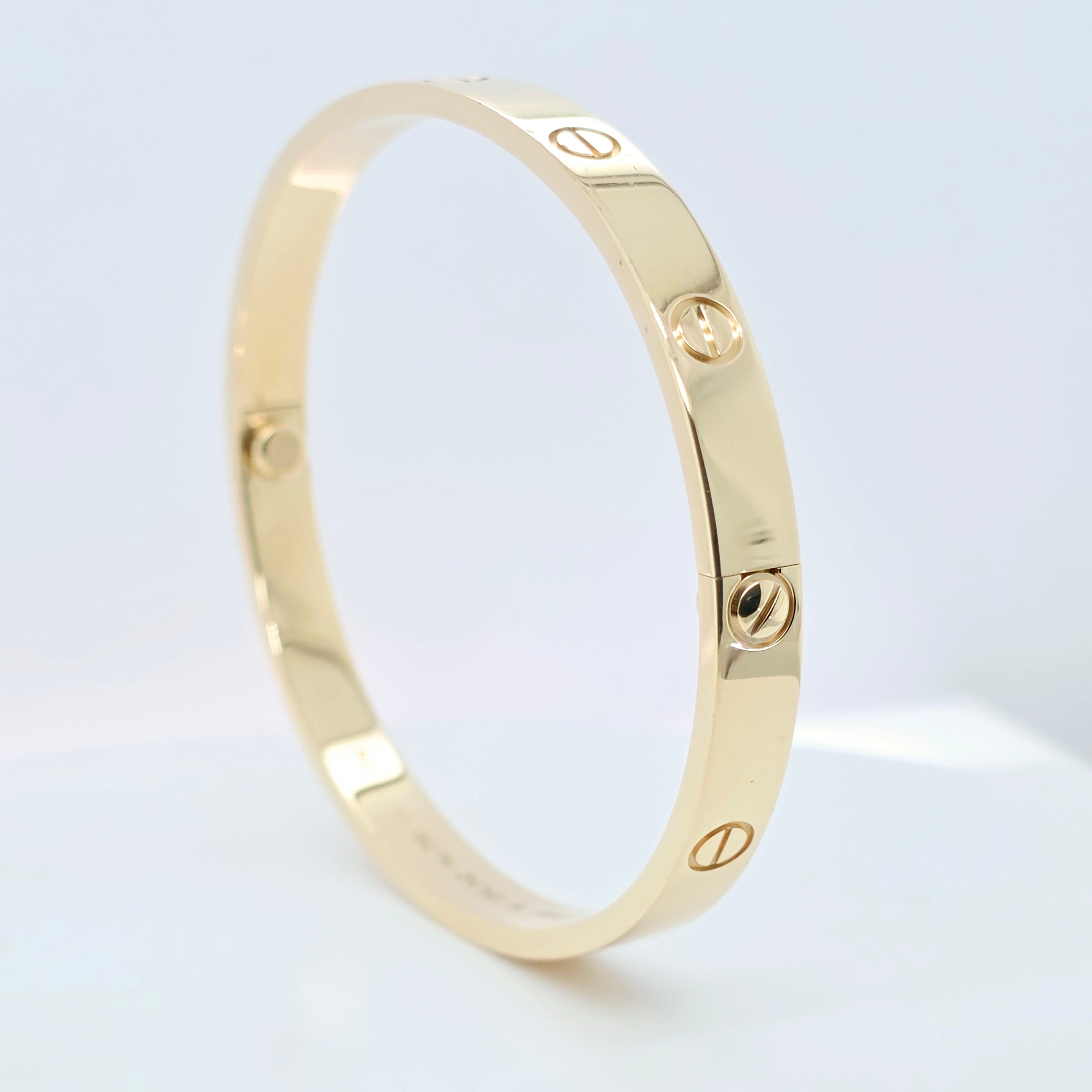 Cartier Love Bracelet, Classic Model, 18ct Yellow Gold, Size 19, Box & 2024 Papers Chloe's Jewellers
