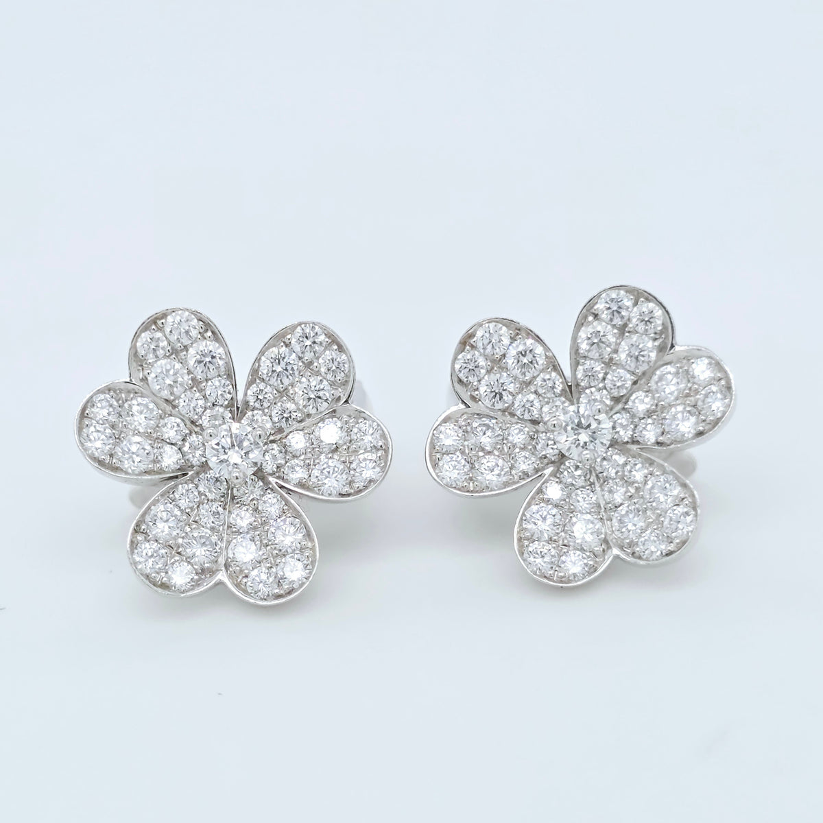 Van Cleef & Arpels Small Model, Frivole Diamond Earrings, 18ct White Gold, Box