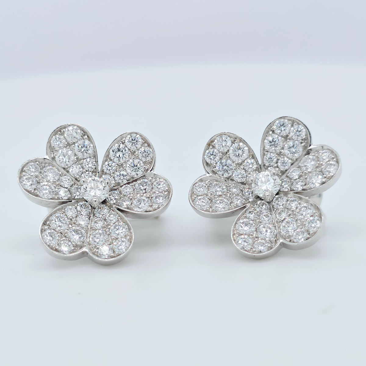 Van Cleef & Arpels Small Model, Frivole Diamond Earrings, 18ct White Gold, Box