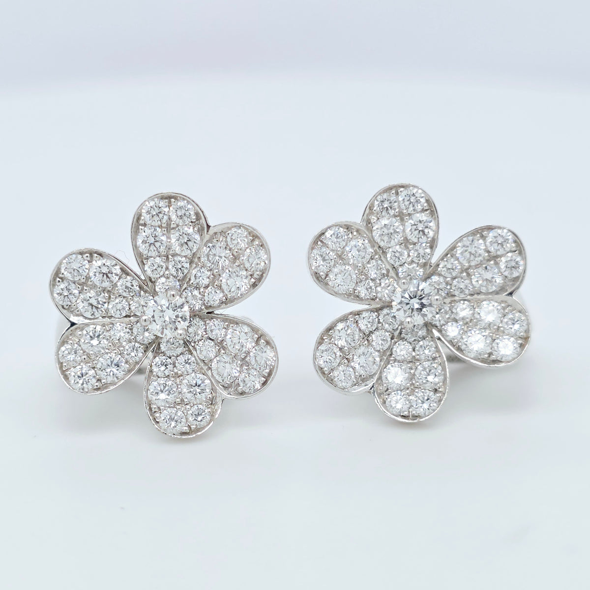 Van Cleef & Arpels Small Model, Frivole Diamond Earrings, 18ct White Gold, Box