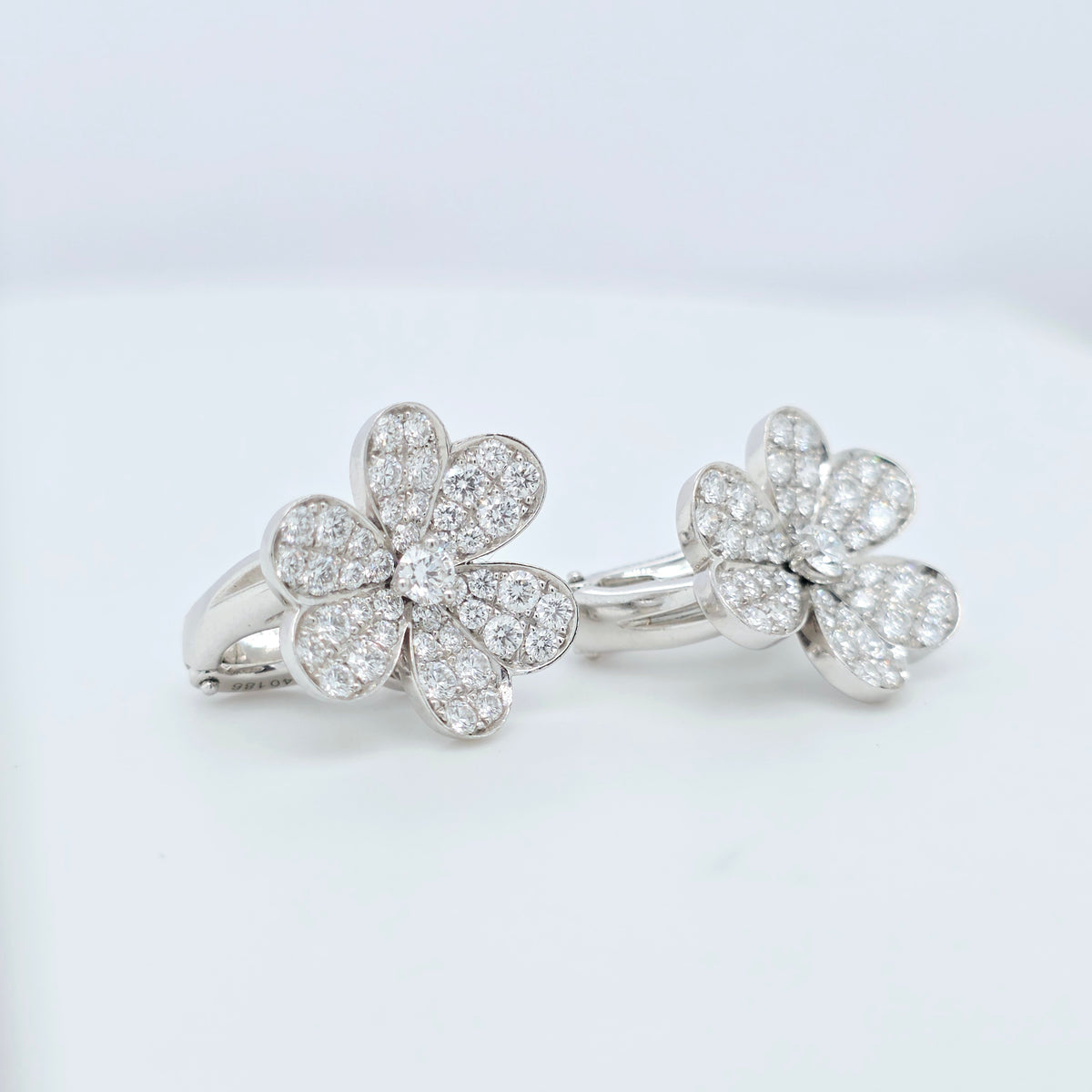 Van Cleef & Arpels Small Model, Frivole Diamond Earrings, 18ct White Gold, Box