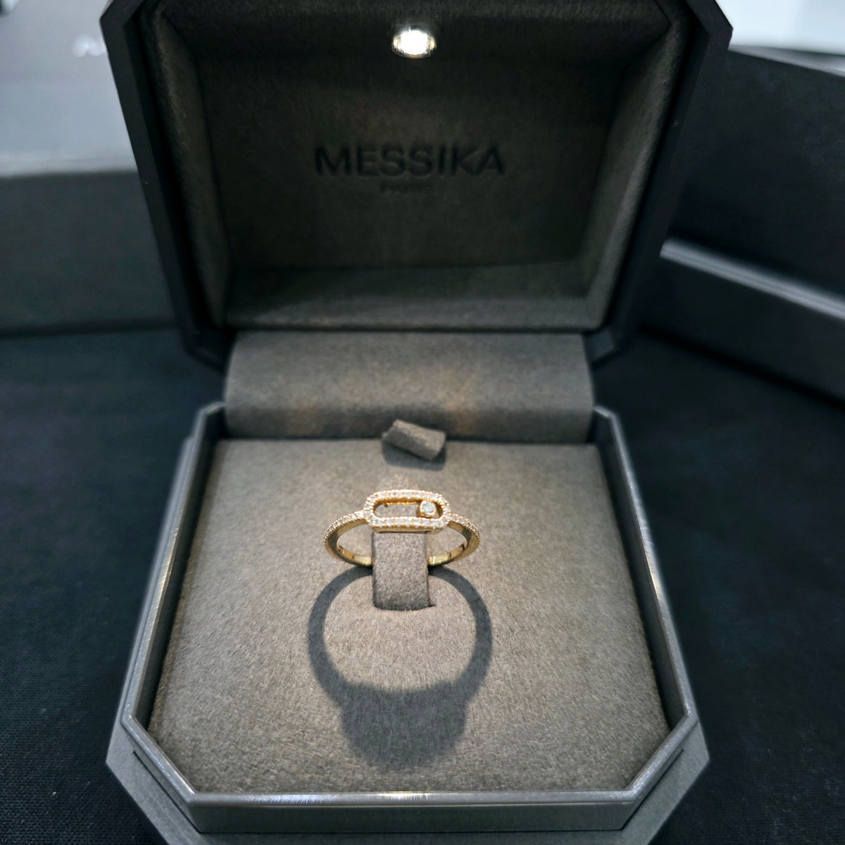 Messika Move Uno Pavé Pink Gold Diamond Ring, 18ct Gold, Size K, Box & Papers